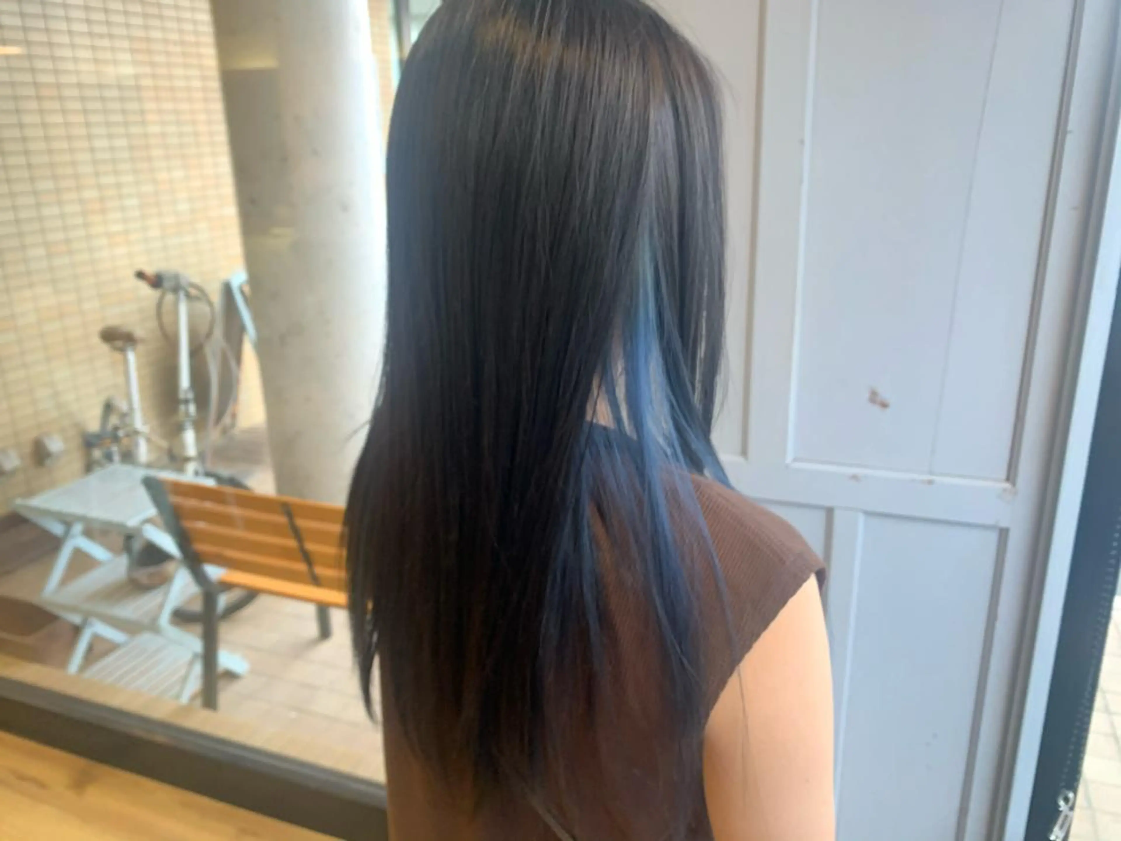 ロング カラー ブルーカラー ヘアカラー トリートメント ツキダテ ユイのヘアスタイル