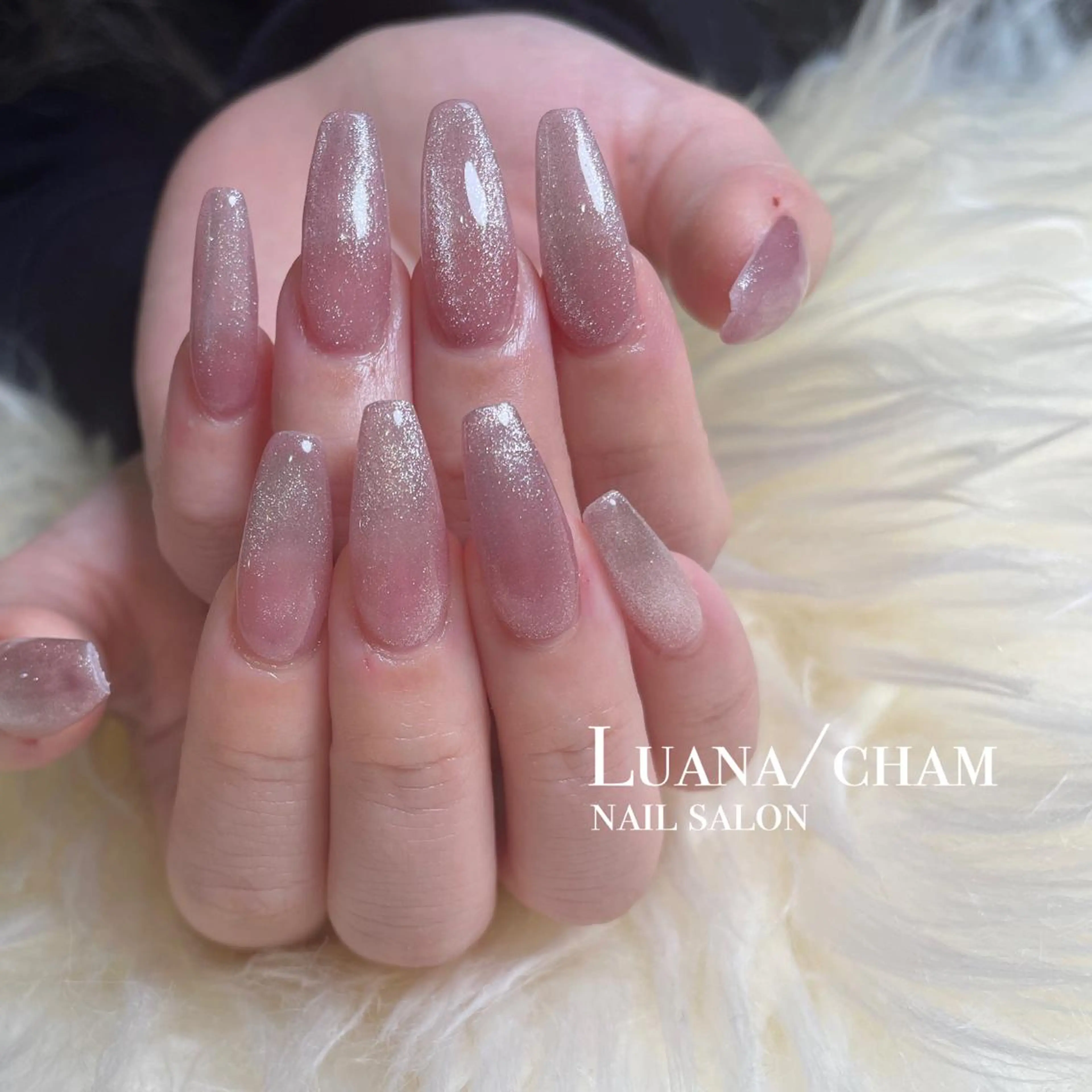 ロング ネイル マグネットネイル ハンドネイル nail salon neigeのネイルデザイン