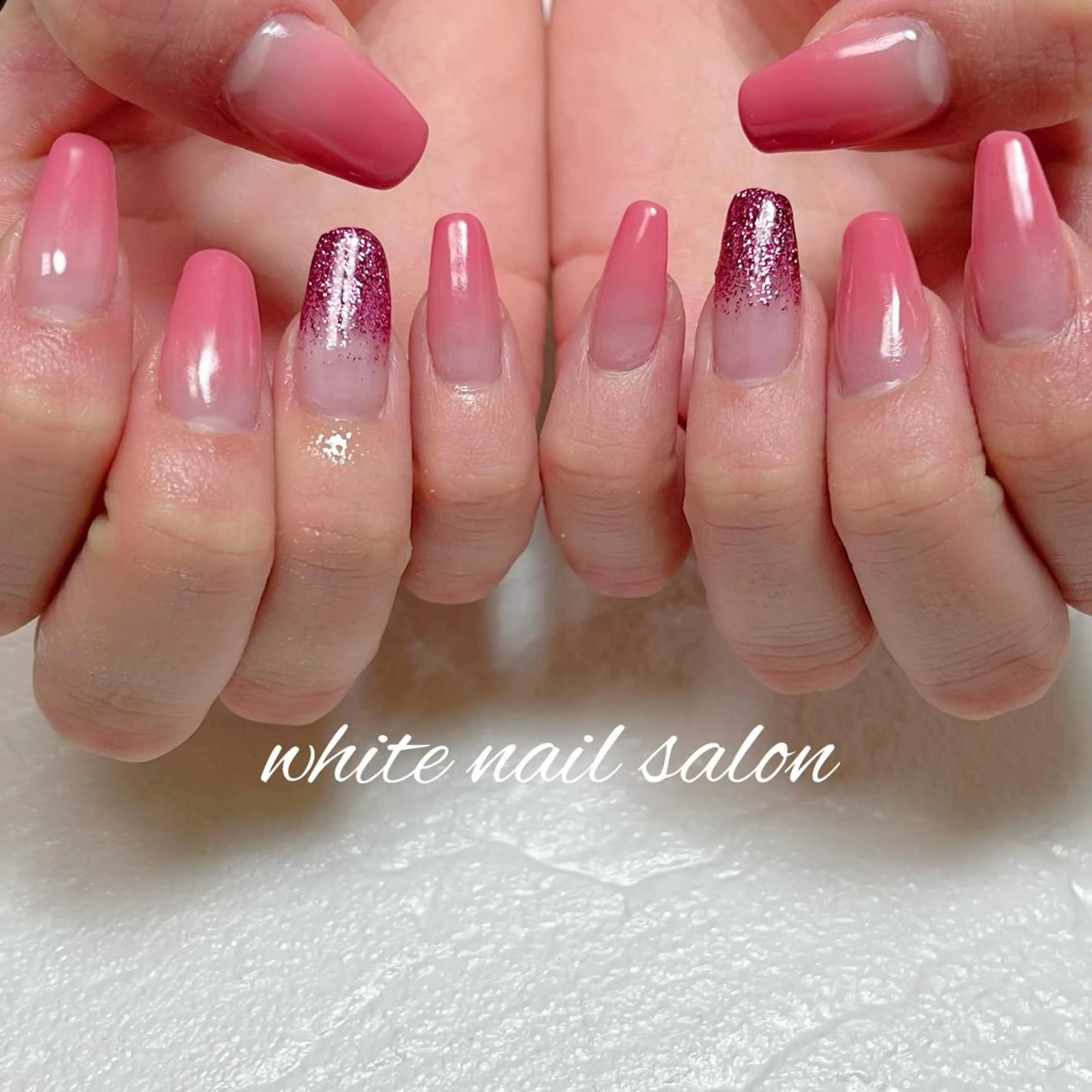 ネイル 長さ出し フットネイル ジェルネイル ハードジェル ラメ(グリッター) ハンドネイル white nail salonのネイルデザイン