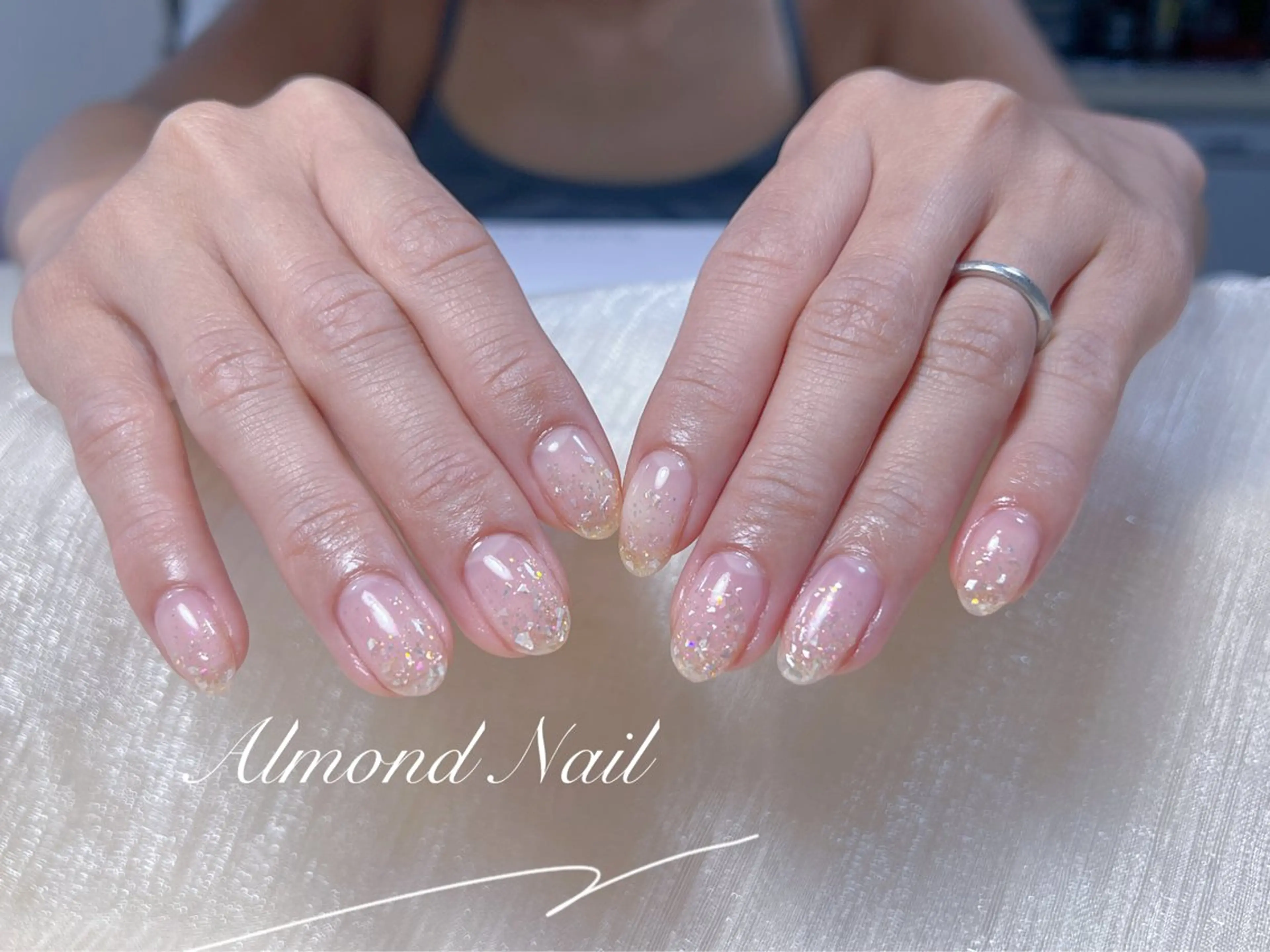 ネイル 長さ出し フラッシュネイル フットネイル フレンチネイル ジェルネイル ハンドネイル Almond Nail 亀戸のネイルデザイン
