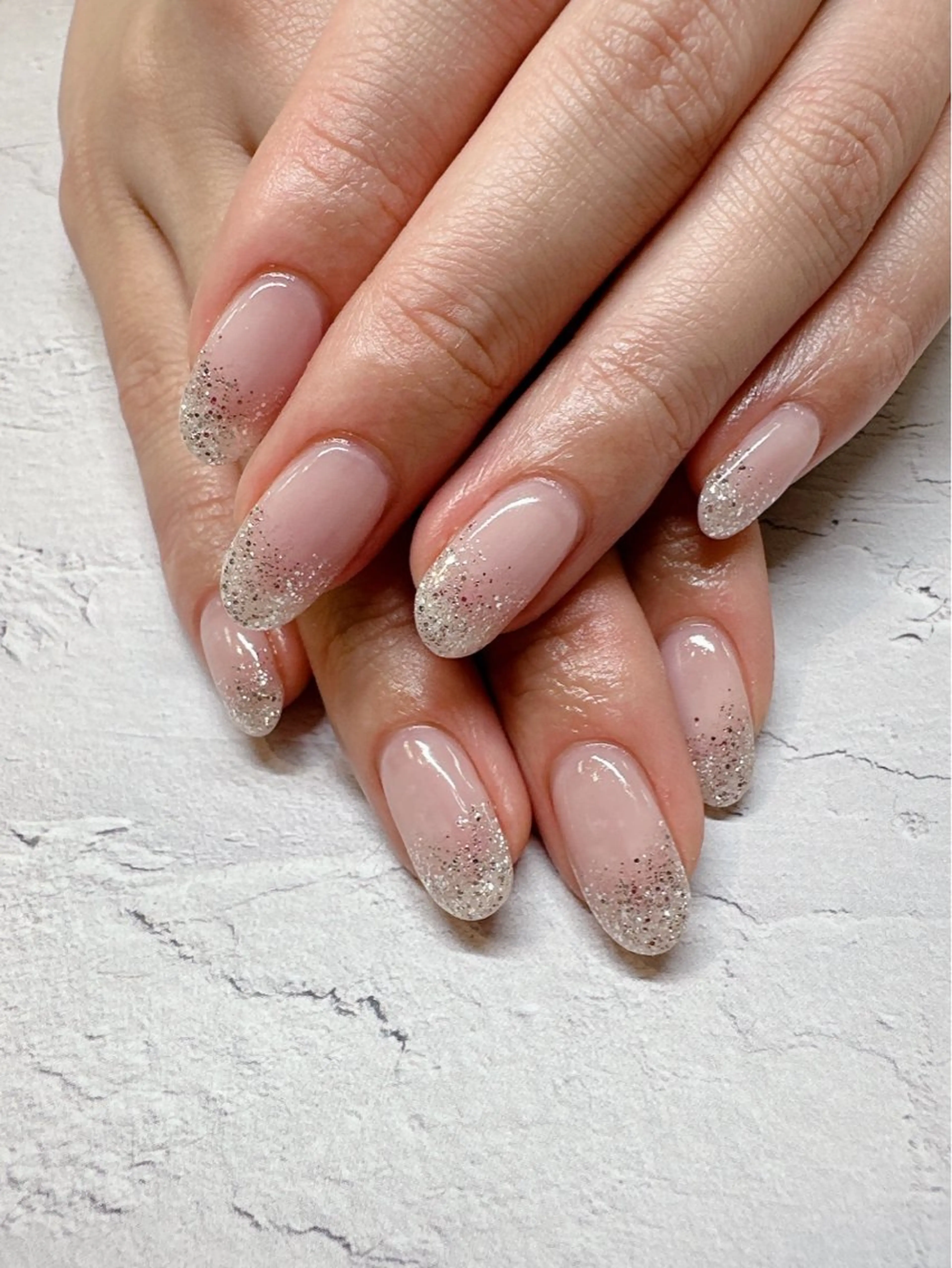 ネイル グラデーション ラメ(グリッター) ラメグラデーション ハンドネイル nailist SATO【銀座】のネイルデザイン