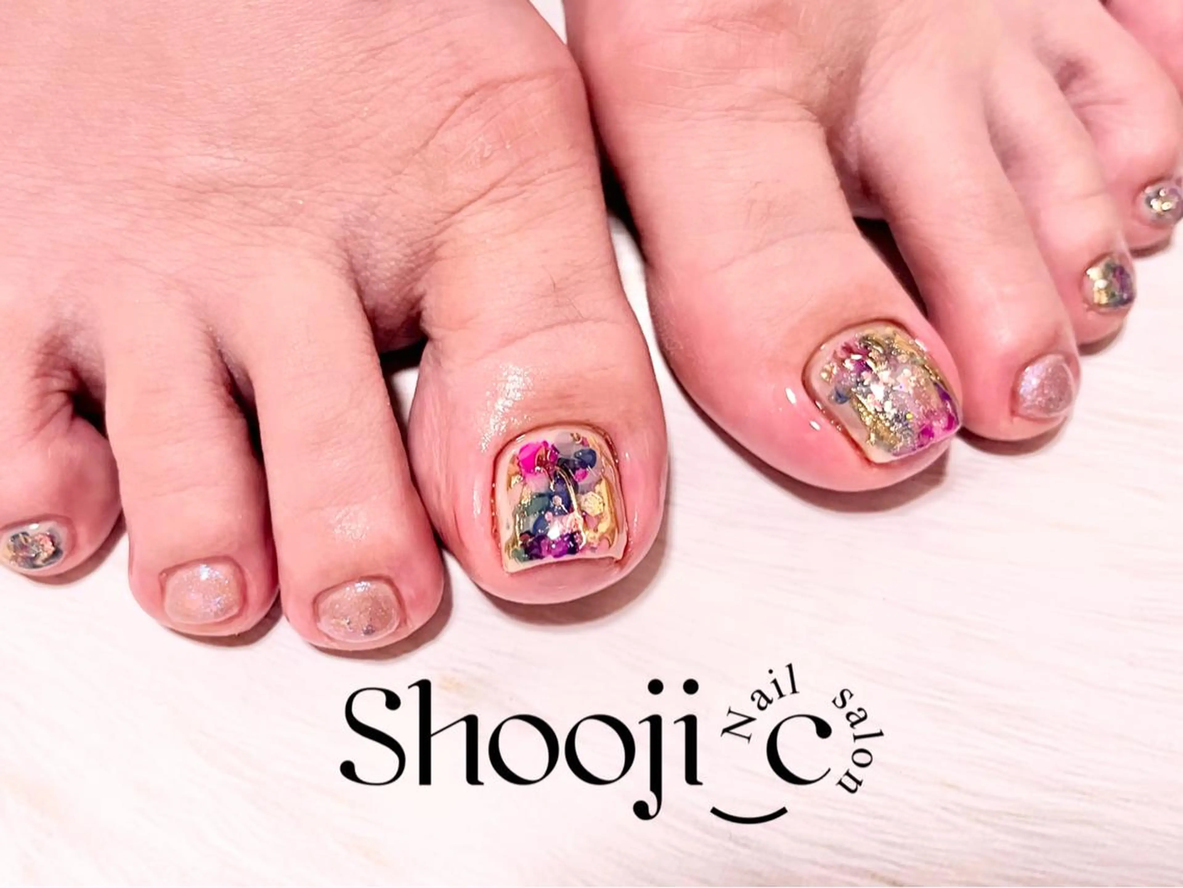 ネイル アートネイル 長さ出し フットネイル ジェルネイル ニュアンスネイル Shooji_c Nail salon所属・Shooji_c Nail salonのネイルデザイン