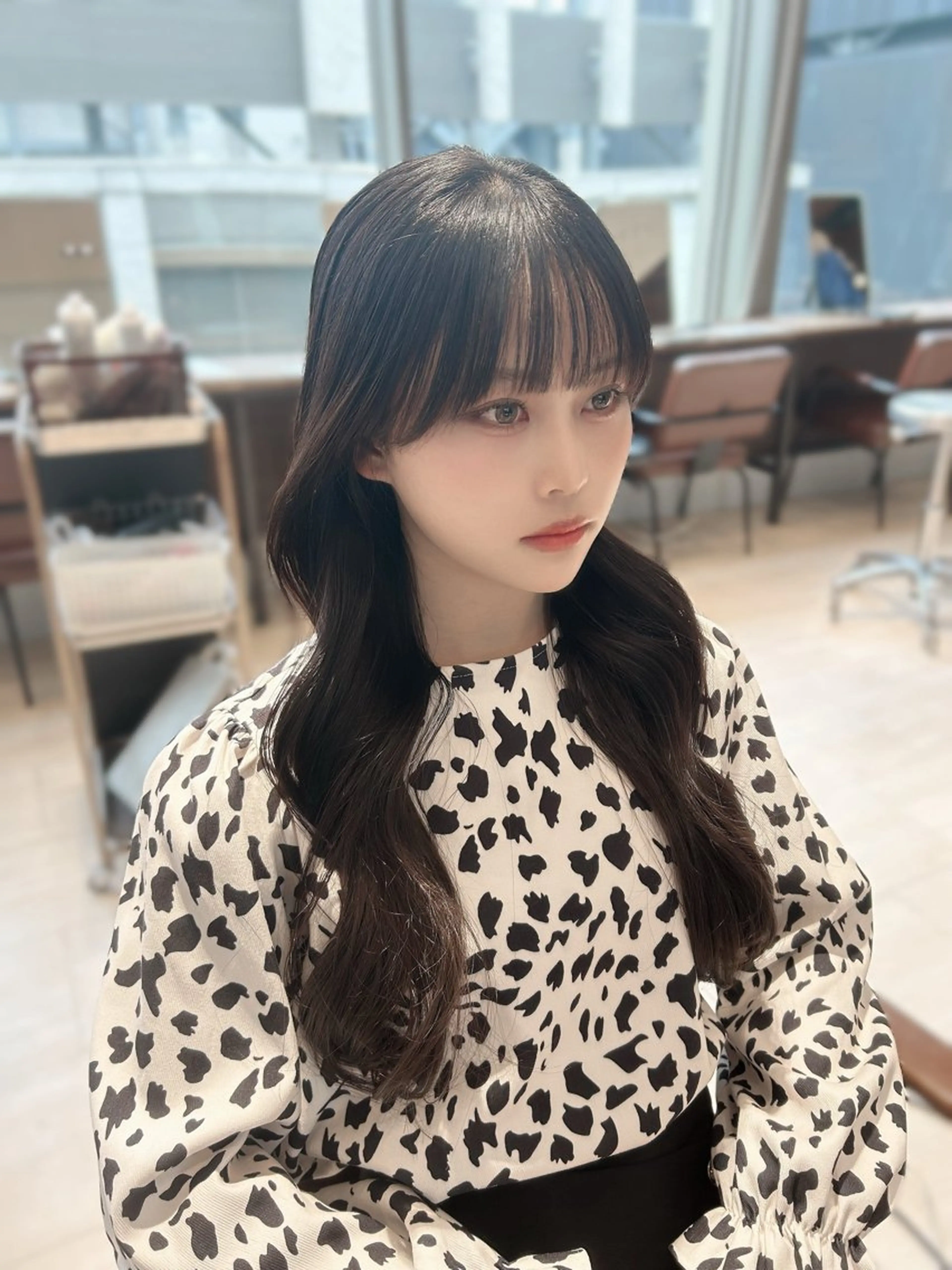 ロング カット ヘアカラー トリートメント 🎀大竹美侑／顔まわ りカット／レイヤーのヘアスタイル