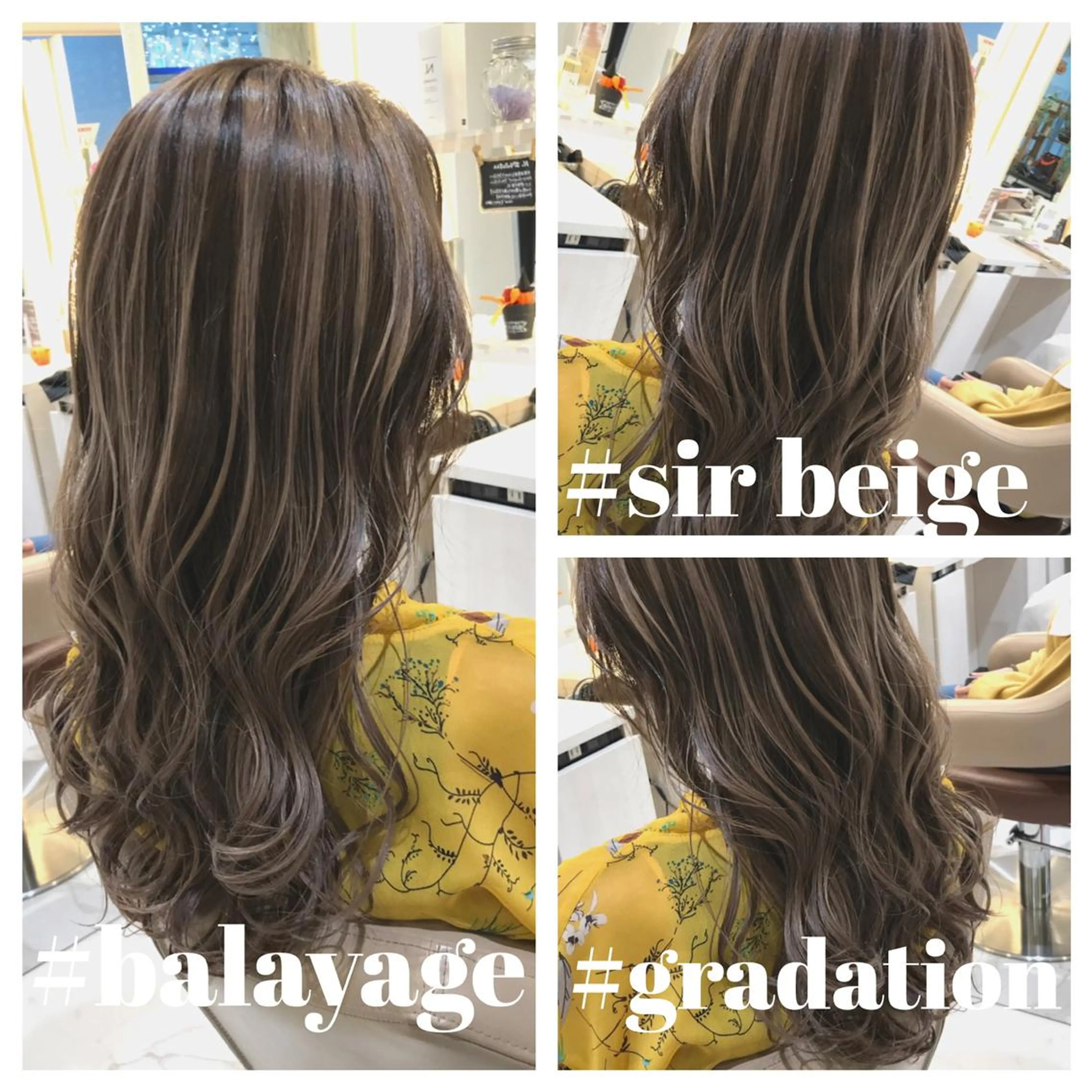 ロング カラー バレイヤージュ ベージュカラー シアーベージュ レイヤーカット カット ヘアカラー 山崎俊輔/髪質改善 /バレイヤージュのヘアスタイル