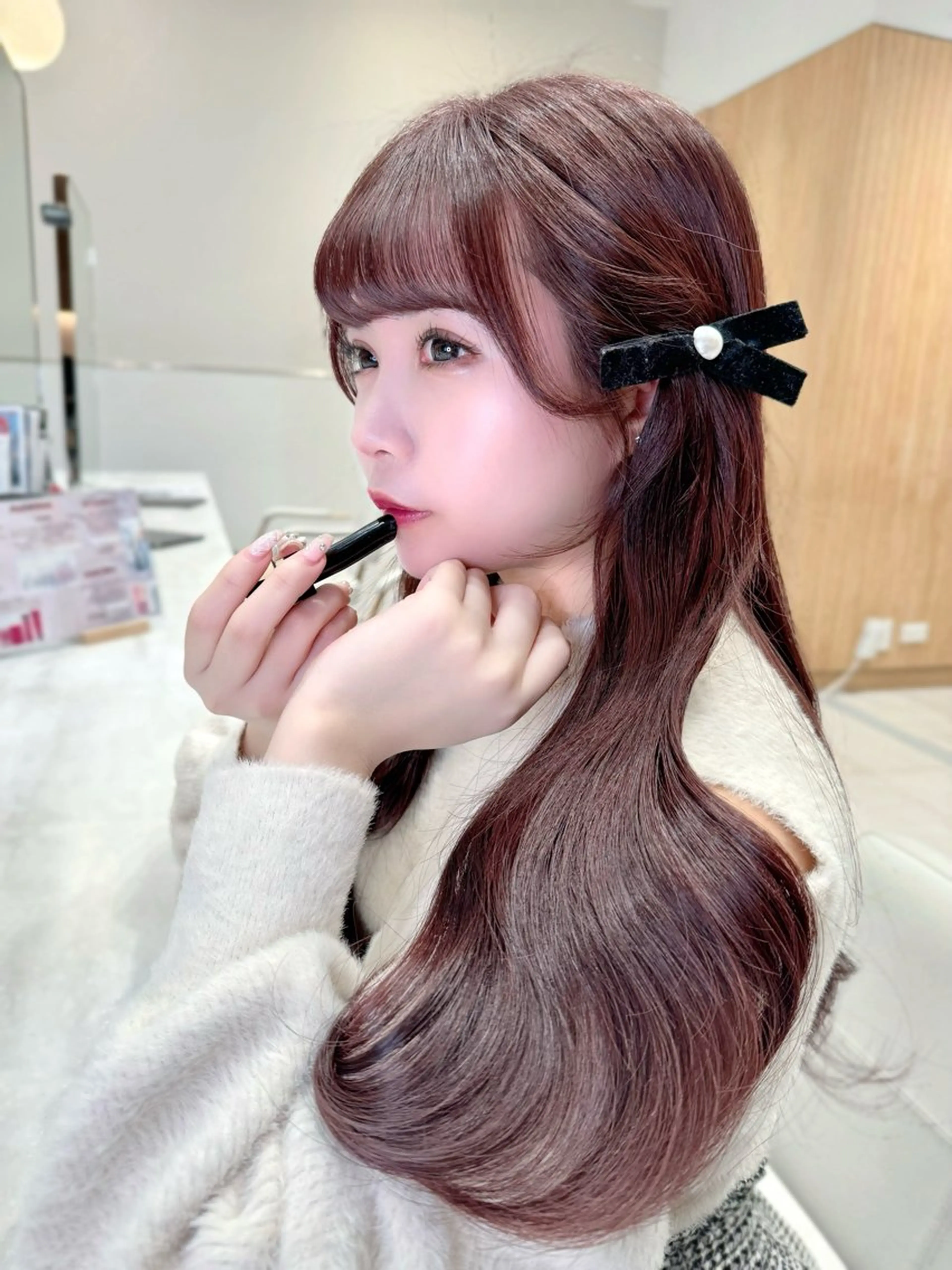 セミロング カラー カット ヘアカラー トリートメント ヘッドスパ ヘアセット 韓国ヘア/レイヤー/ 顔まわり/りょーとのヘアスタイル