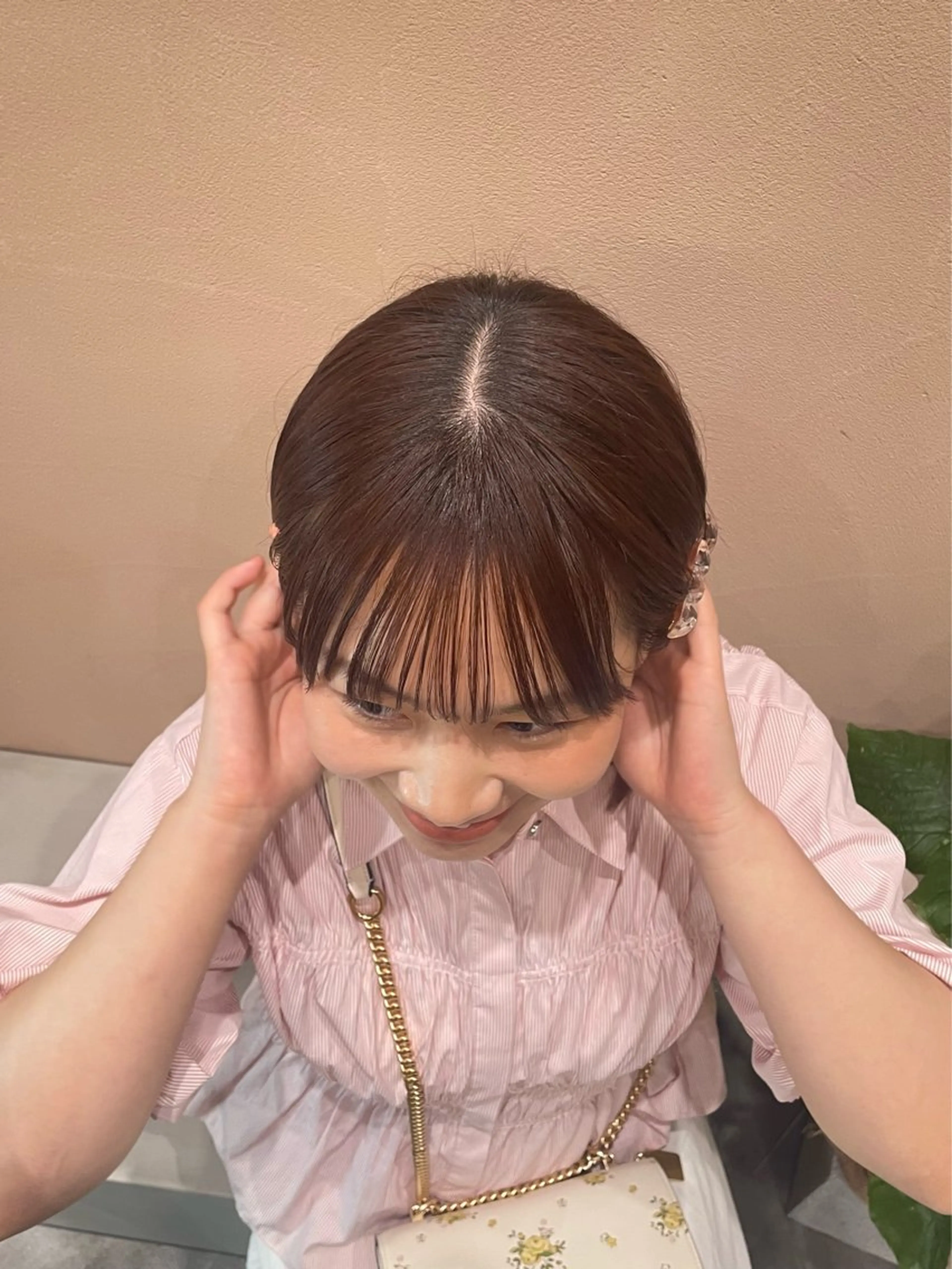 カラー ブラウンカラー ピンクカラー 自然と惹かれる🪷 艶カラー/茉優♩のヘアスタイル