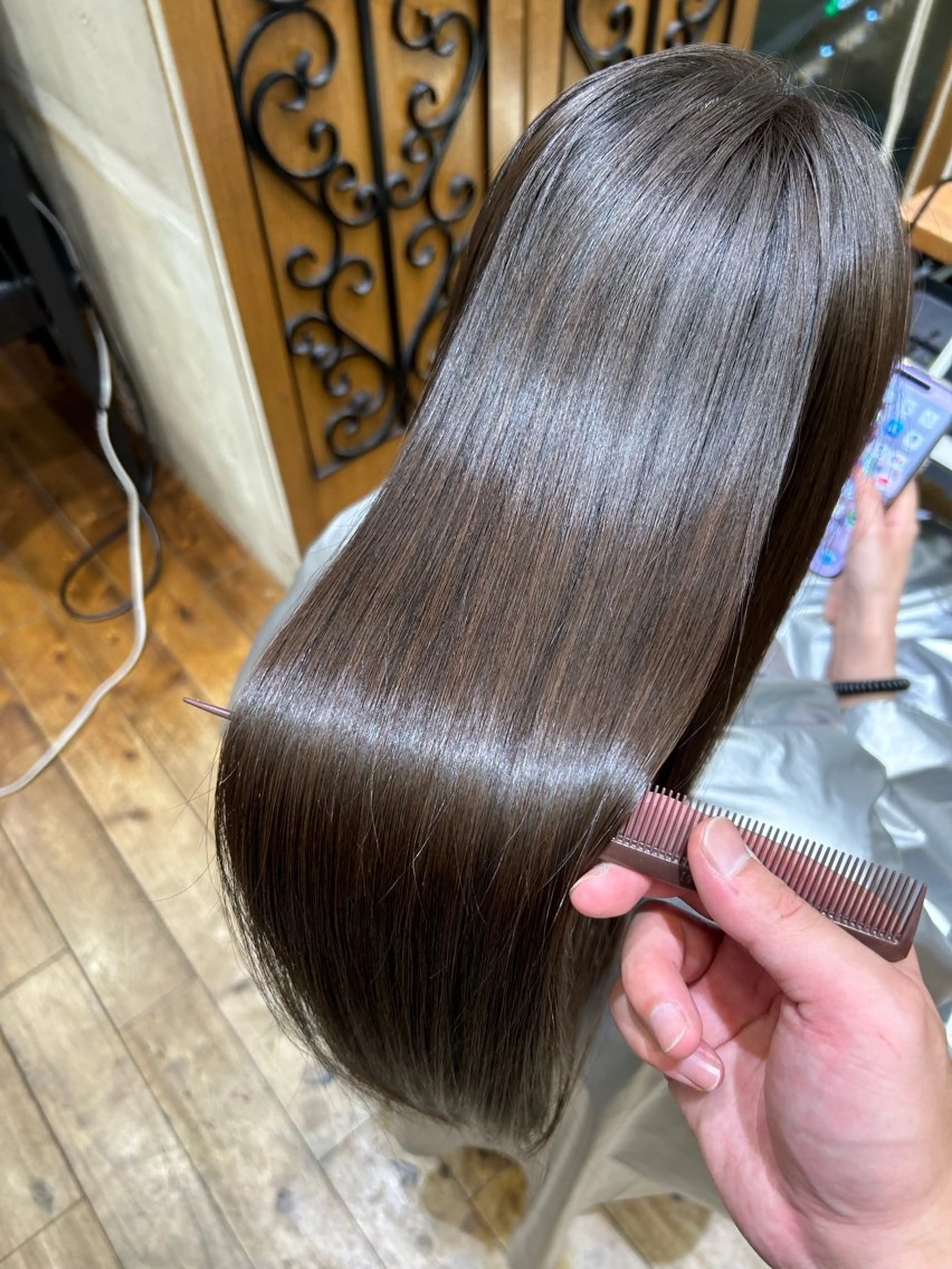 ロング カラー パーマ カット ヘアカラー 縮毛矯正 トリートメント 新宿✨顔周りカット 韓国ヘア/坂本亜裟海のヘアスタイル