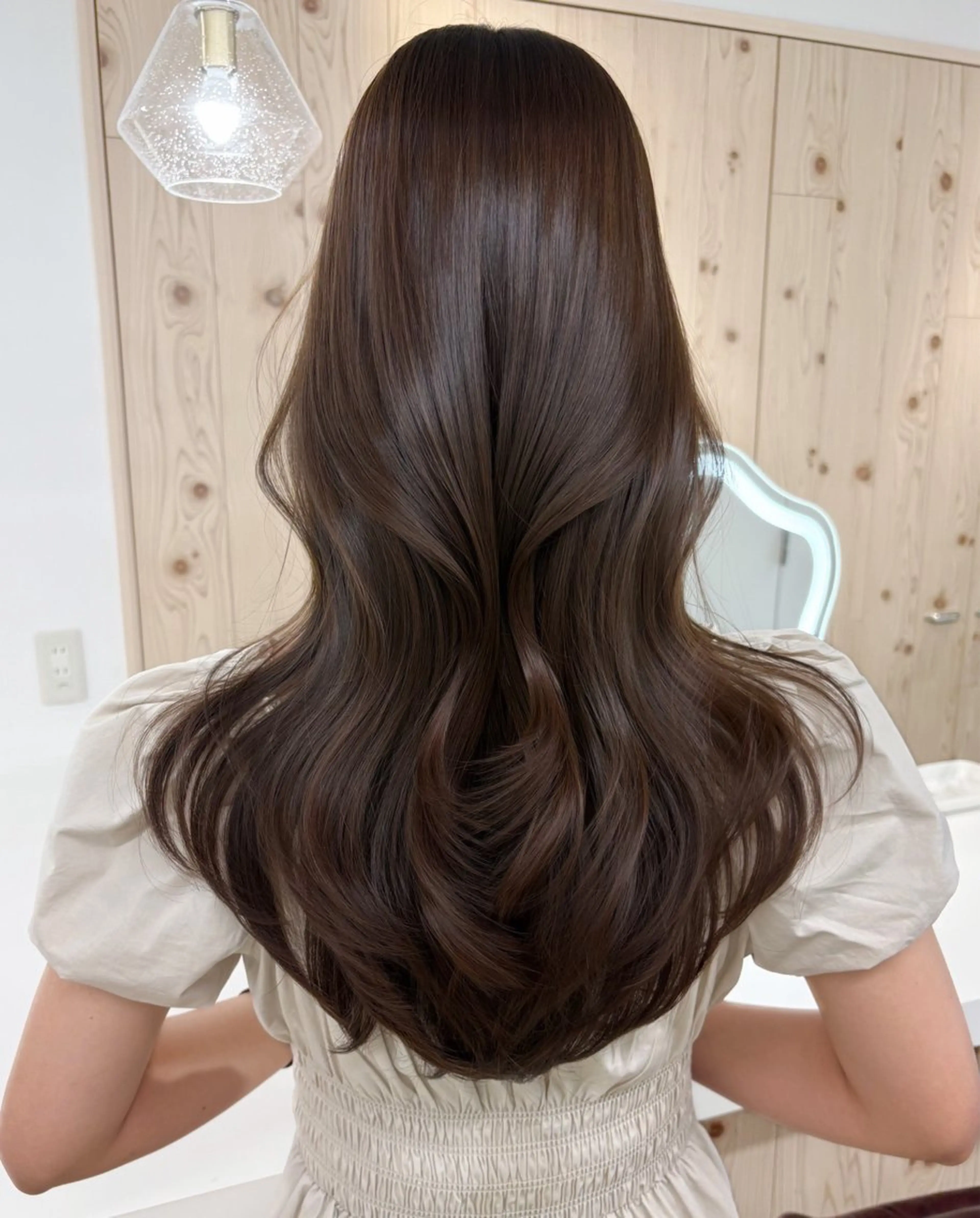 ロング カラー カット ヘアカラー トリートメント ヘアセット 新宿/韓国ヘア/ 髪質改善ストレートのヘアスタイル