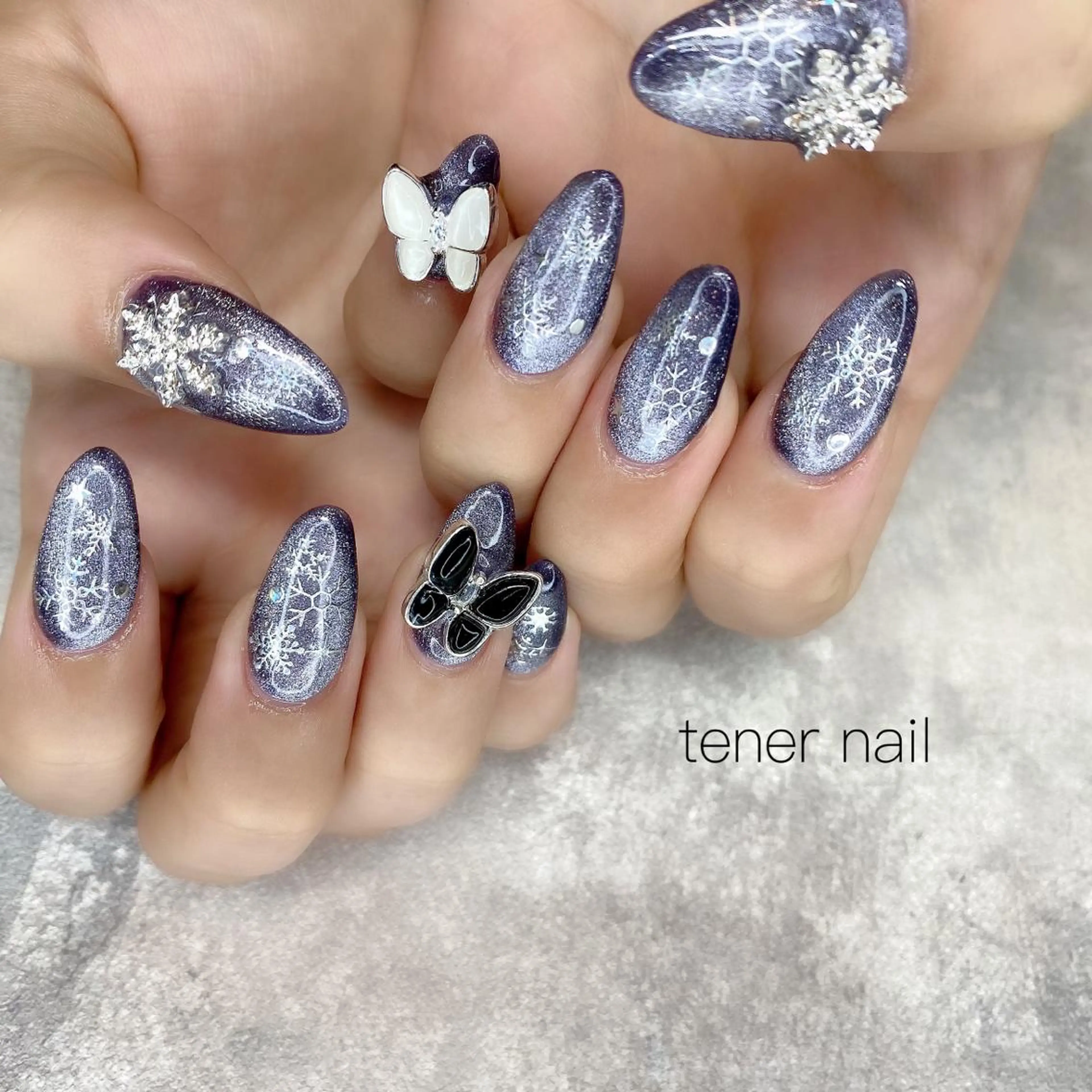 ネイル マグネットネイル ネイビー tener  nail  テネルネイル所属・テネルネイル tener nailのネイルデザイン