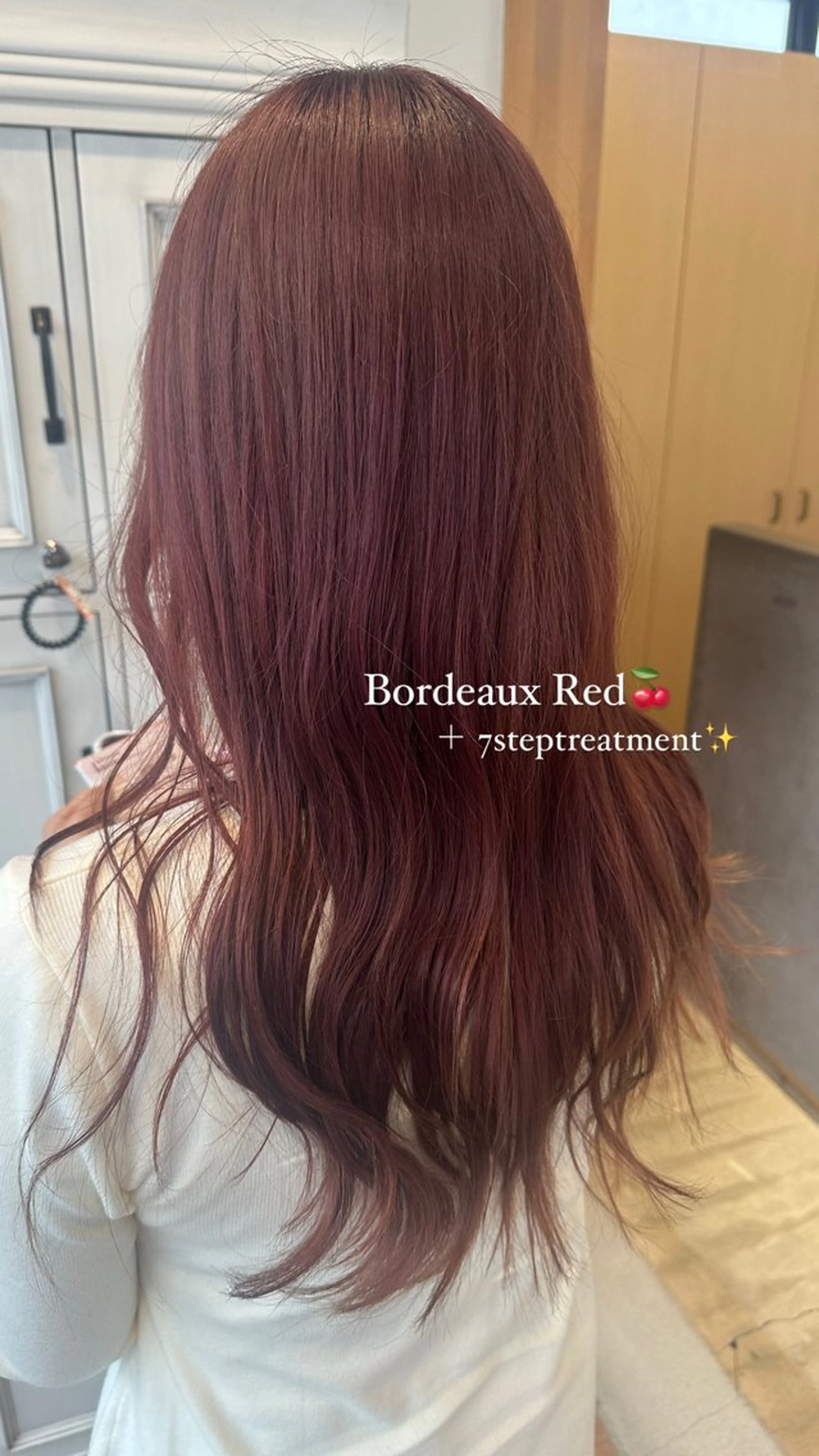 ロング カラー ボルドーカラー レッドカラー トリートメント 坂庭 美夢のヘアスタイル