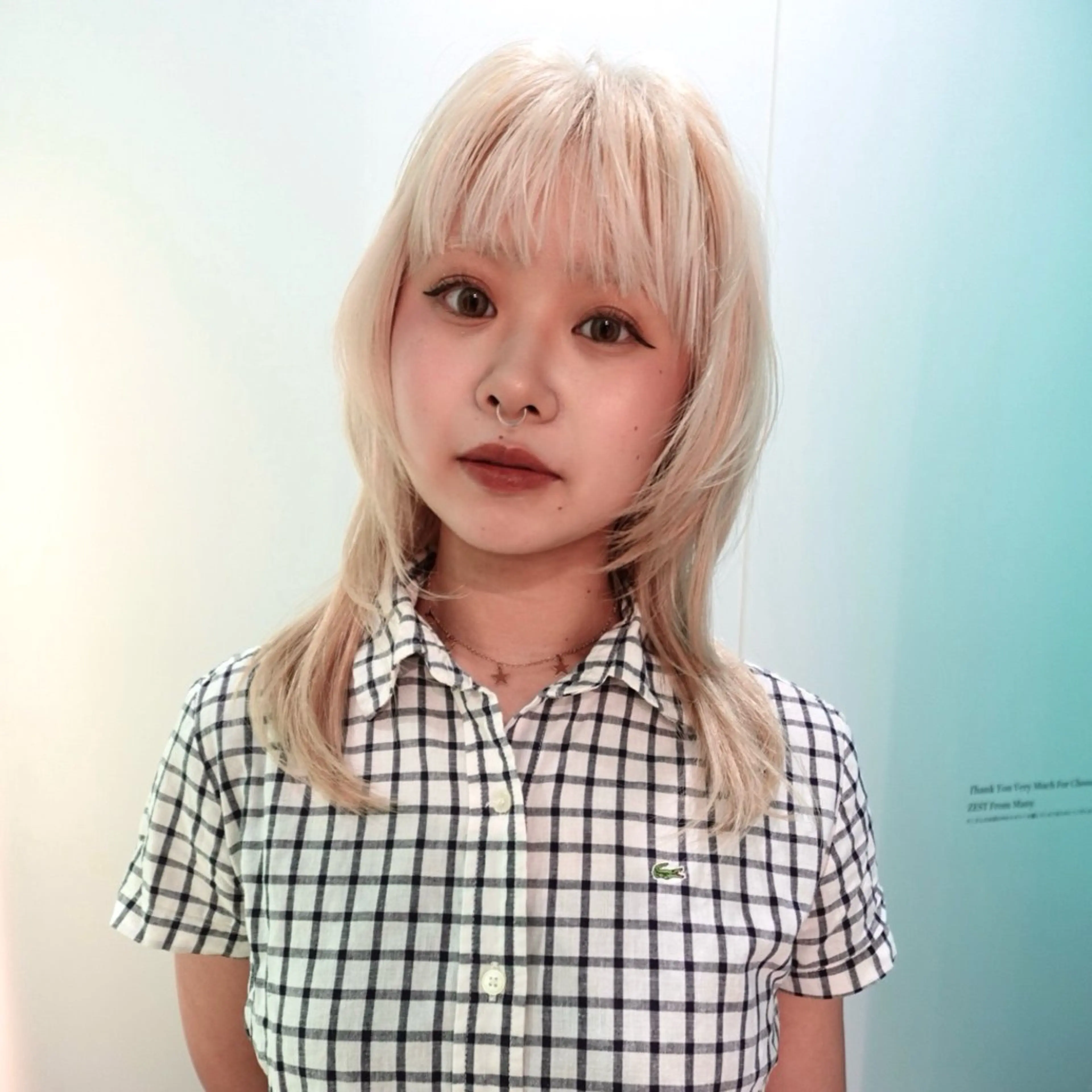 セミロング カラー ブロンド ホワイトブロンド カット ヘアカラー 吉祥寺/個性派/ kazuha🩰のヘアスタイル