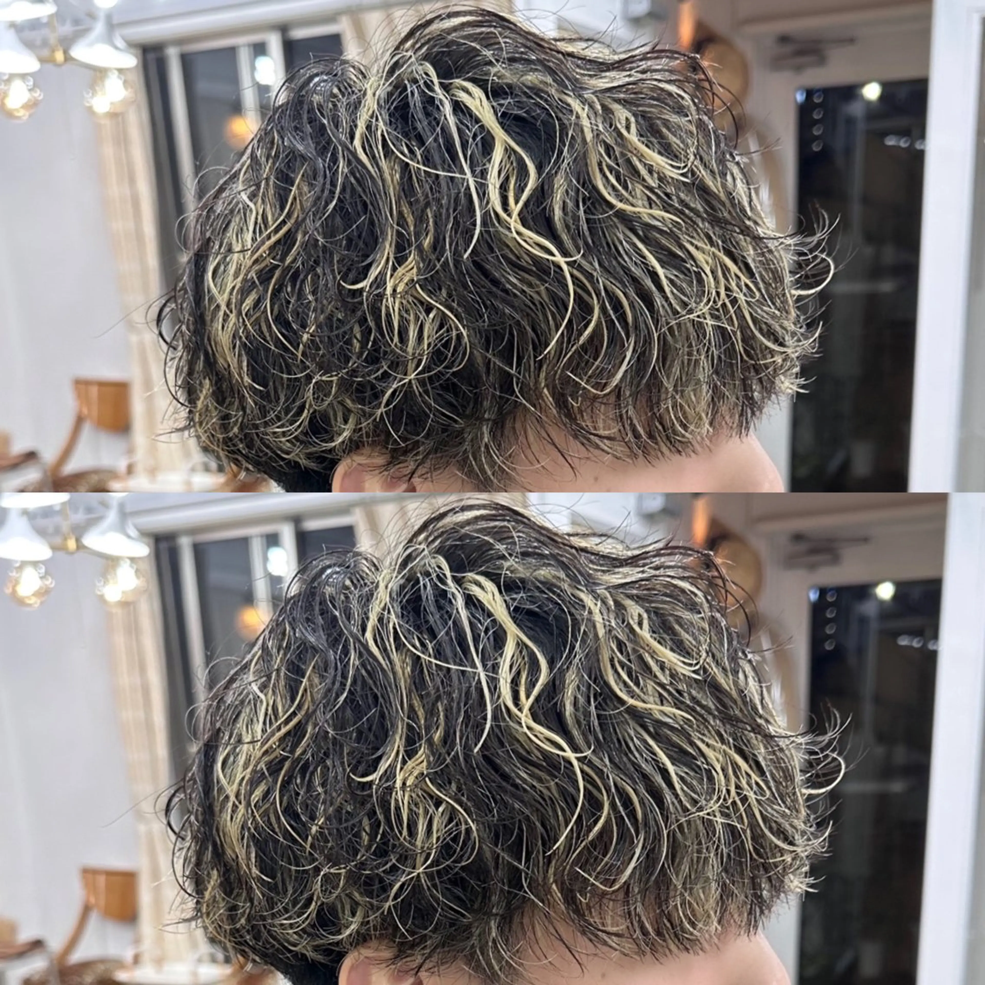 ミディアム カラー パーマ メンズ ミディアムパーマ メンズパーマ 波巻きパーマ スパイラルパーマ メンズ特化✂️ 小枝 優生のヘアスタイル