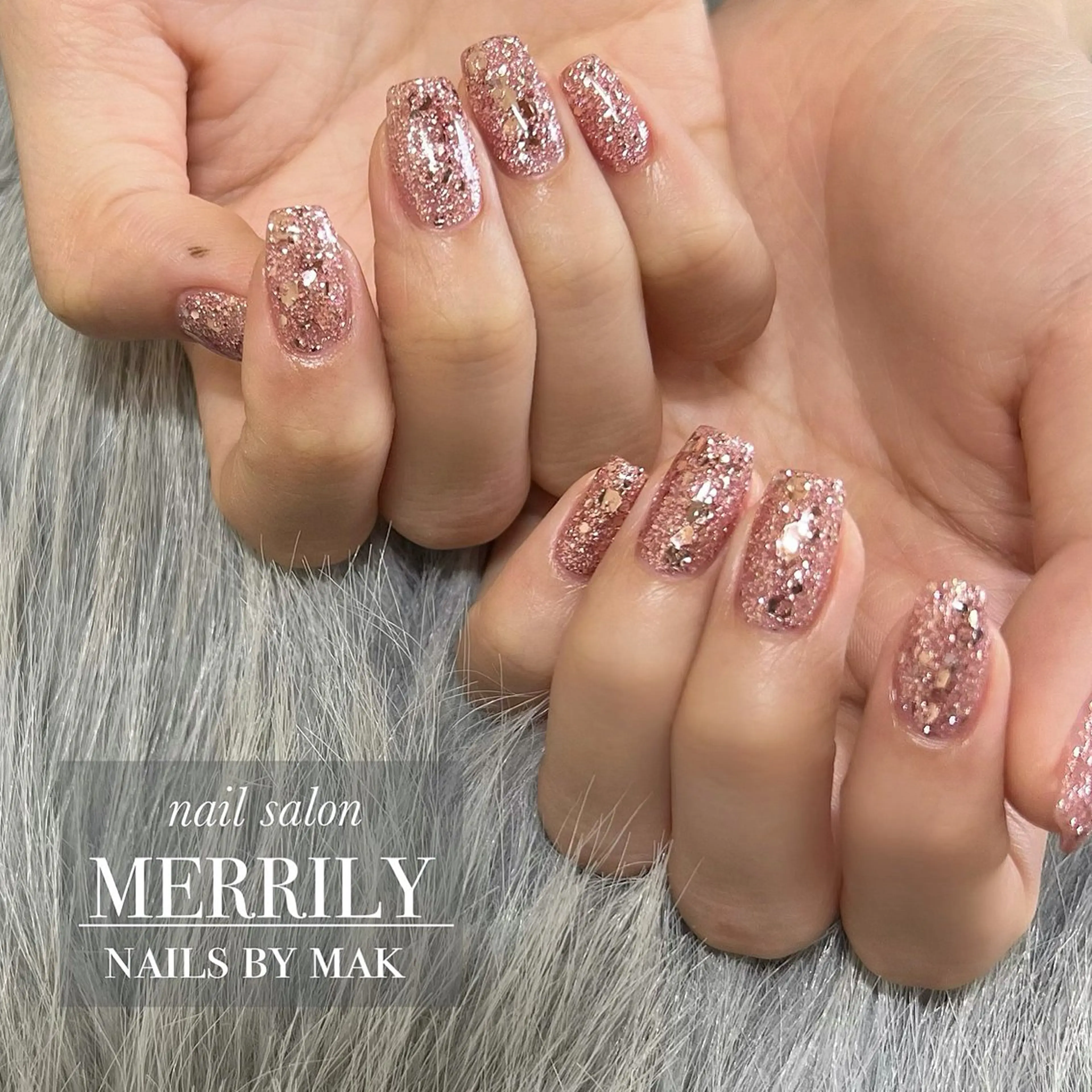 ネイル ラメ(グリッター) ピンク ハンドネイル salon de Chéli所属・salon de Cheliのネイルデザイン