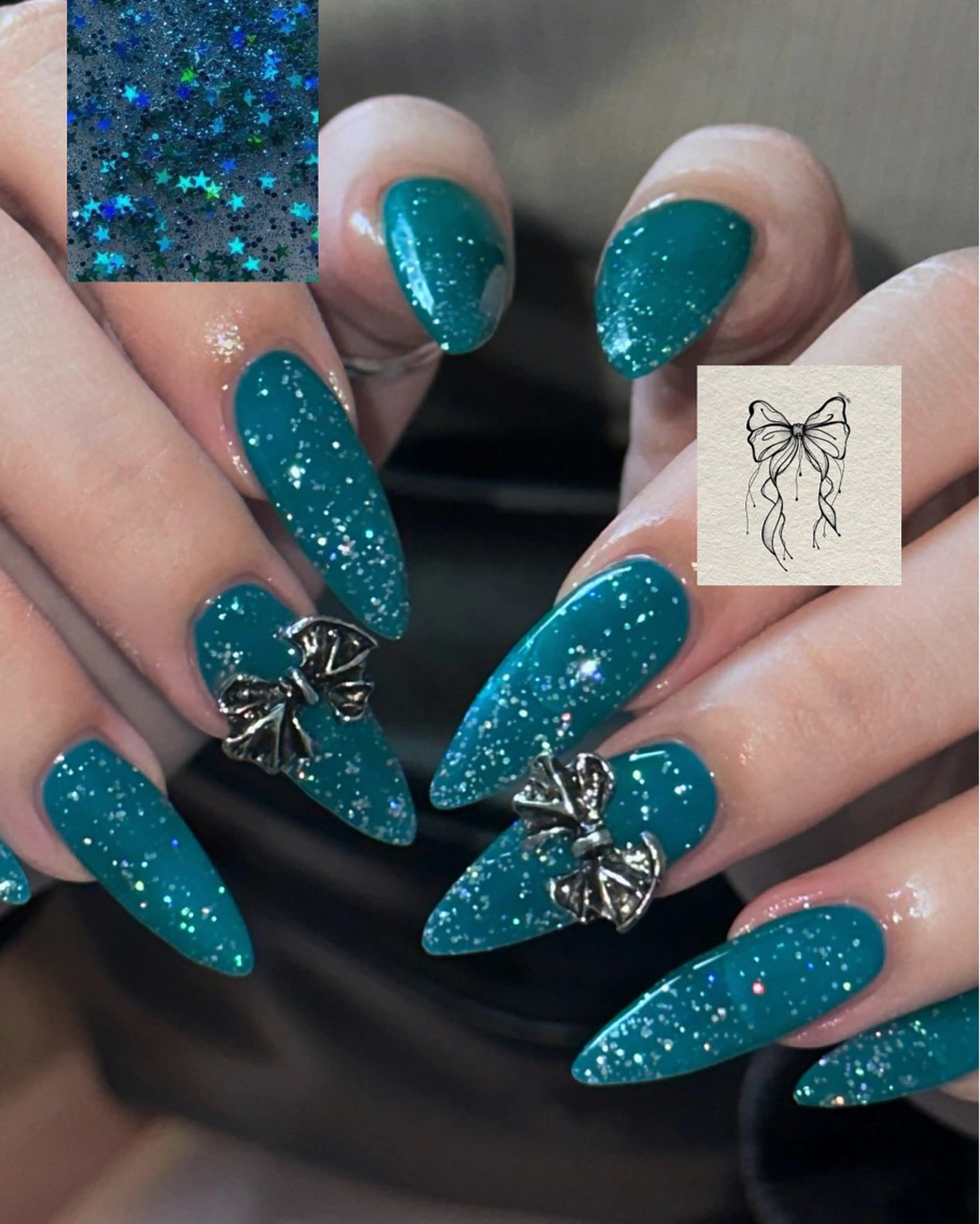 ネイル ラメ(グリッター) ワンカラーネイル 夏ネイル ♱˖⁺ 𝒎𝒐𝒑𝒊 ⁺のネイルデザイン