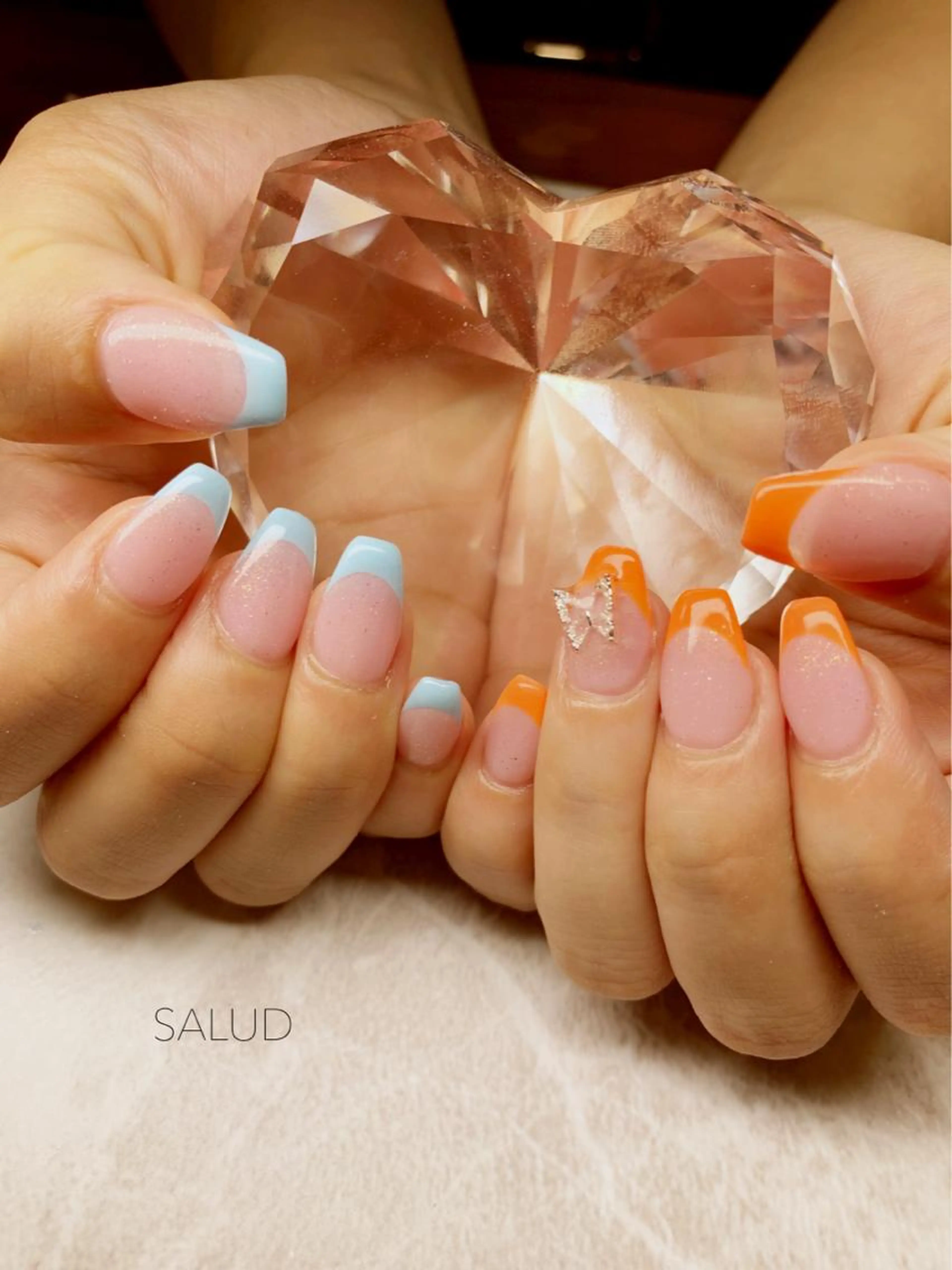 （ソフトオフ込）チップ長さ出し10本 +フレンチ、グラデーションコース◆ハードコート付きの写真