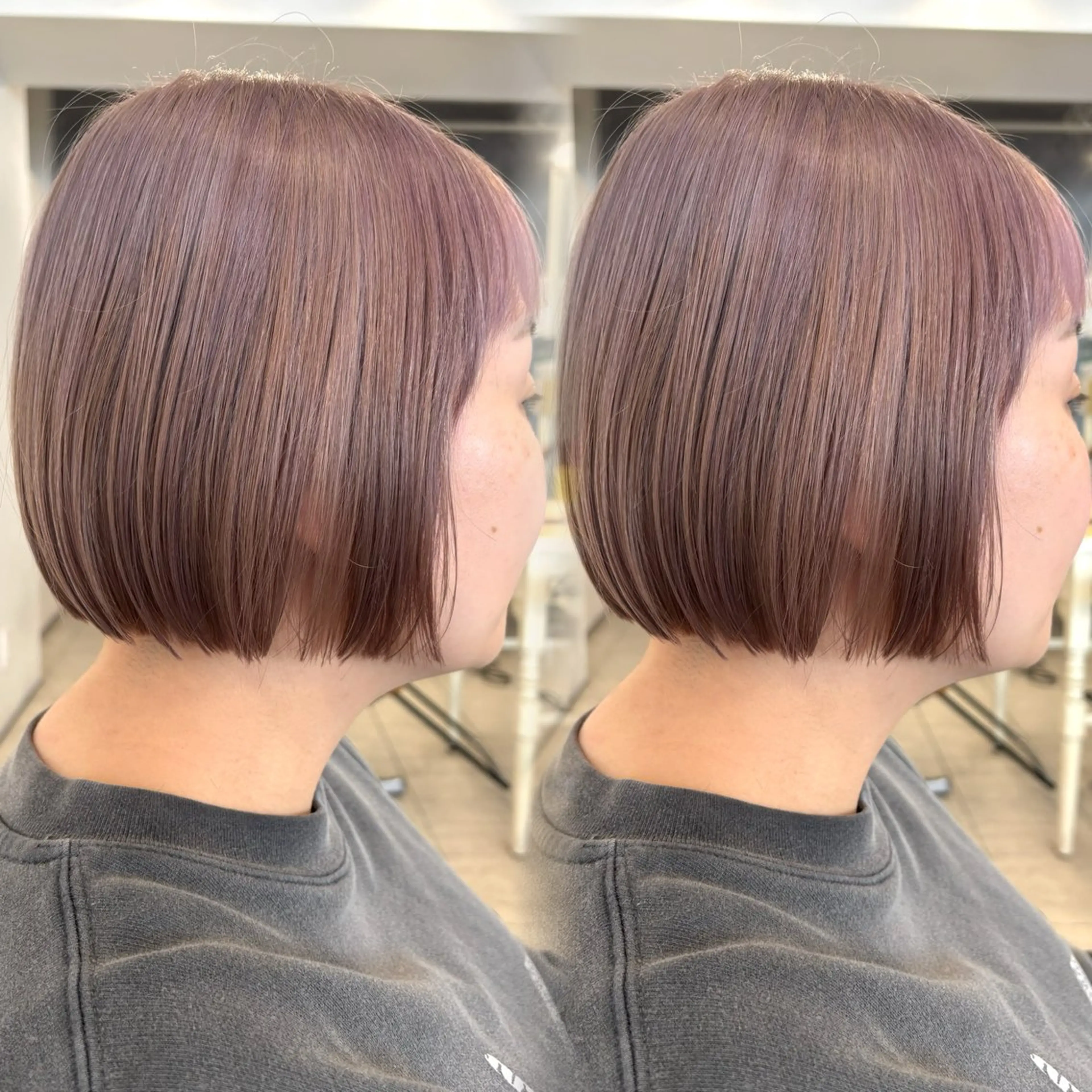 ショート カラー ヘアカラー トリートメント レイヤーカット/ 透明感カラー/白石のヘアスタイル