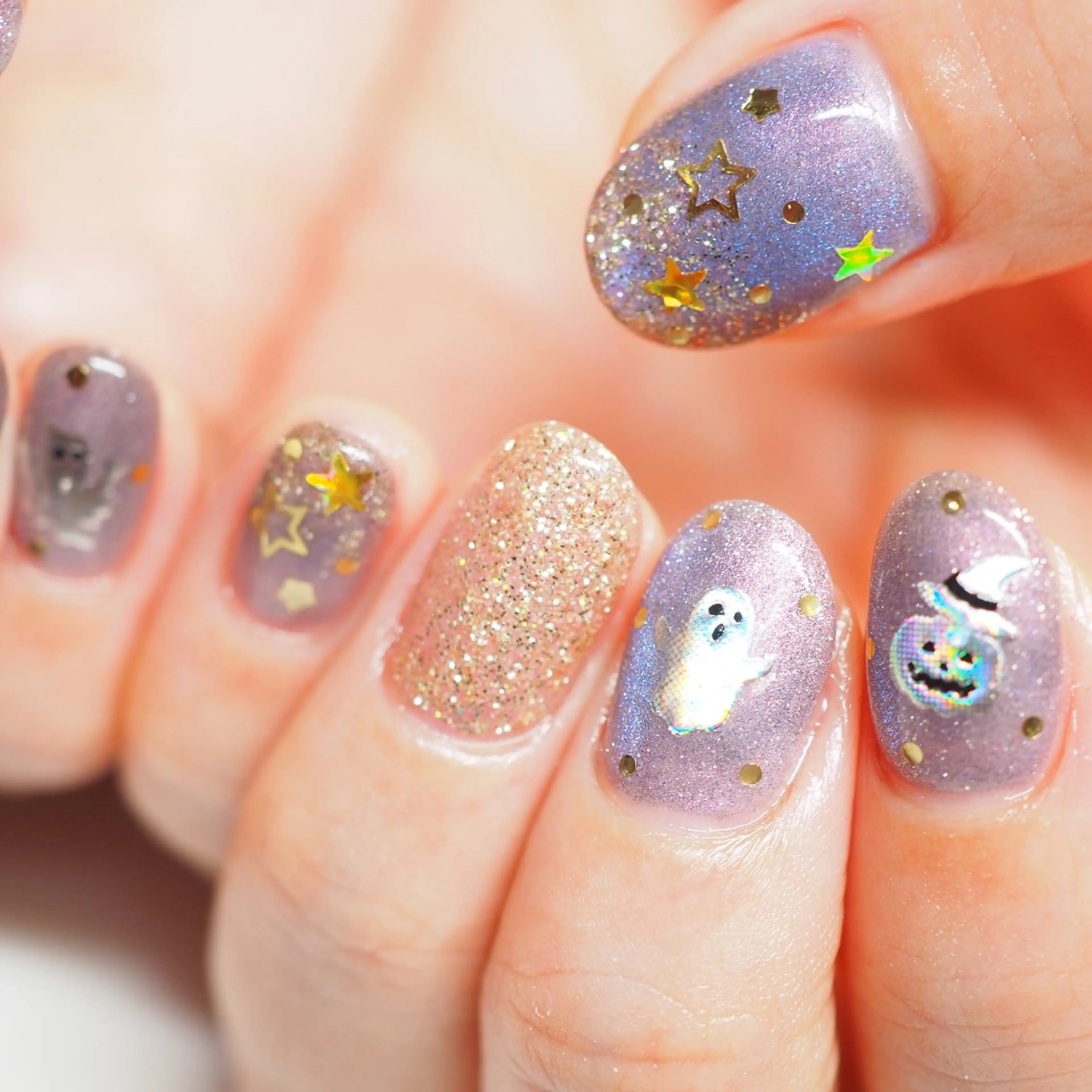 ショート ハロウィン ハンドネイル 深爪を断らない スカルプ高評価店のネイルデザイン