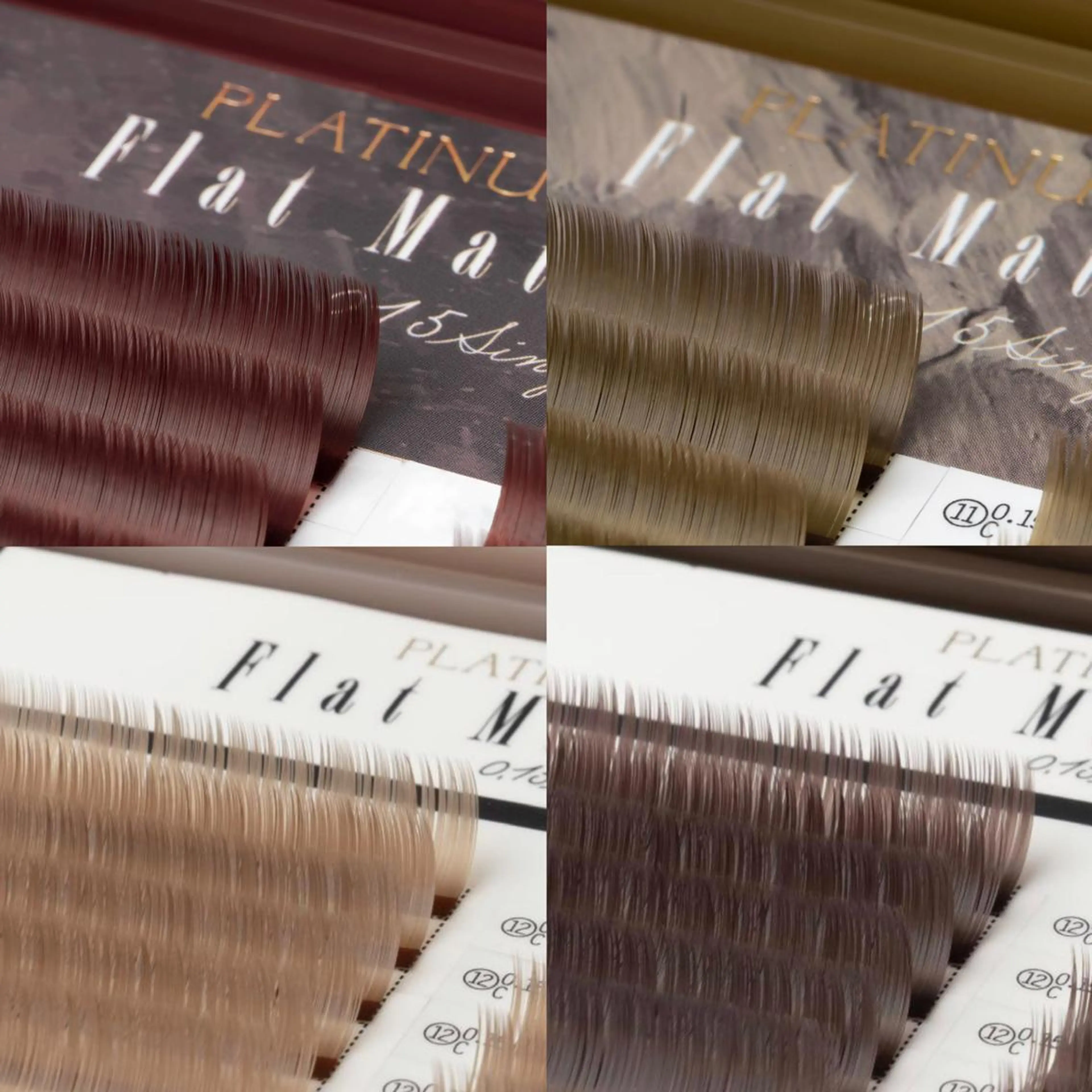 大人気★抜け感抜群《オフ込＆アイシャンプー付》軽毛質フラットラッシュブラウン系 100本の写真