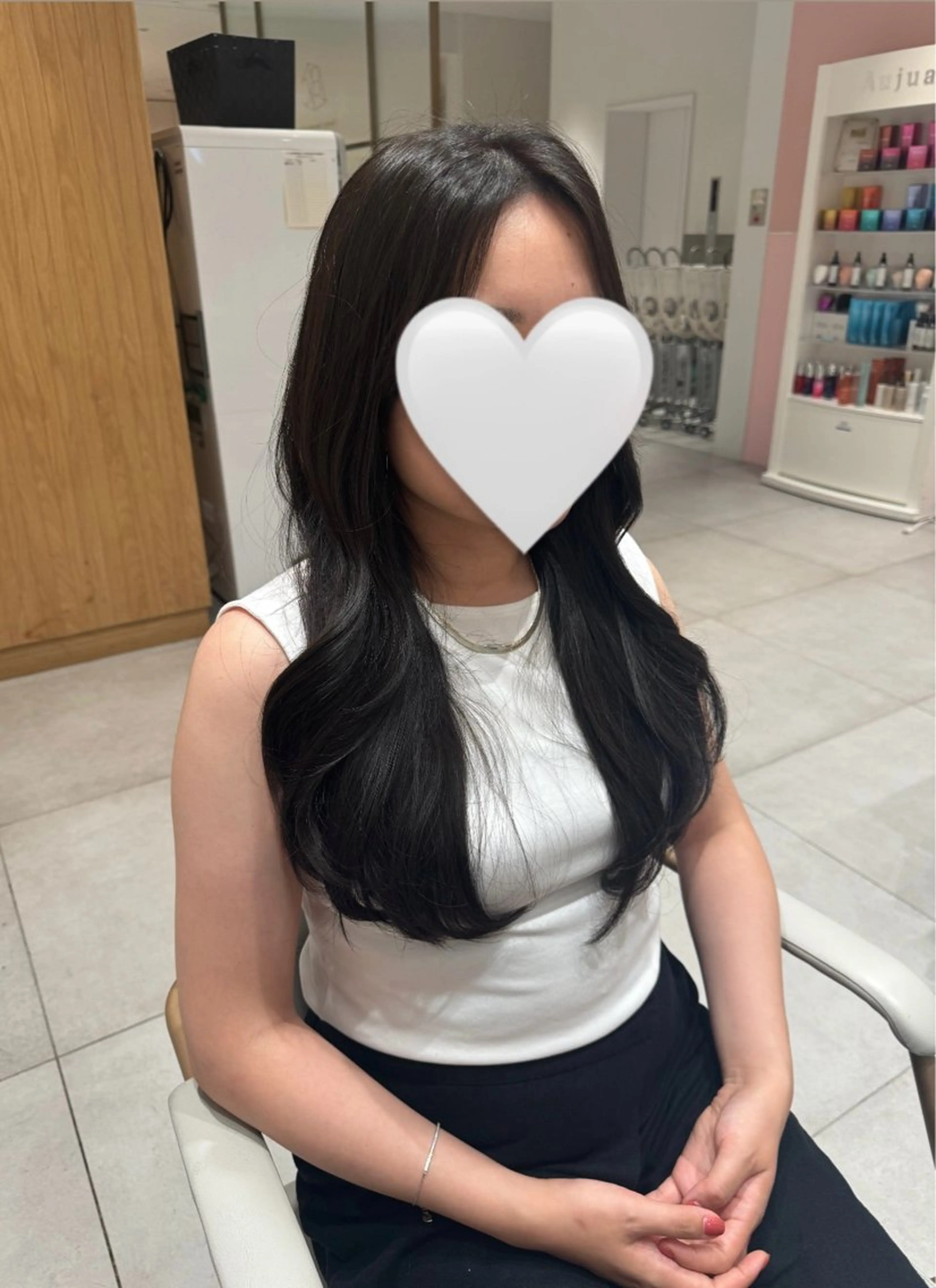 セミロング カラー ヘアアレンジ/ 透明感カラー/まひろのヘアスタイル