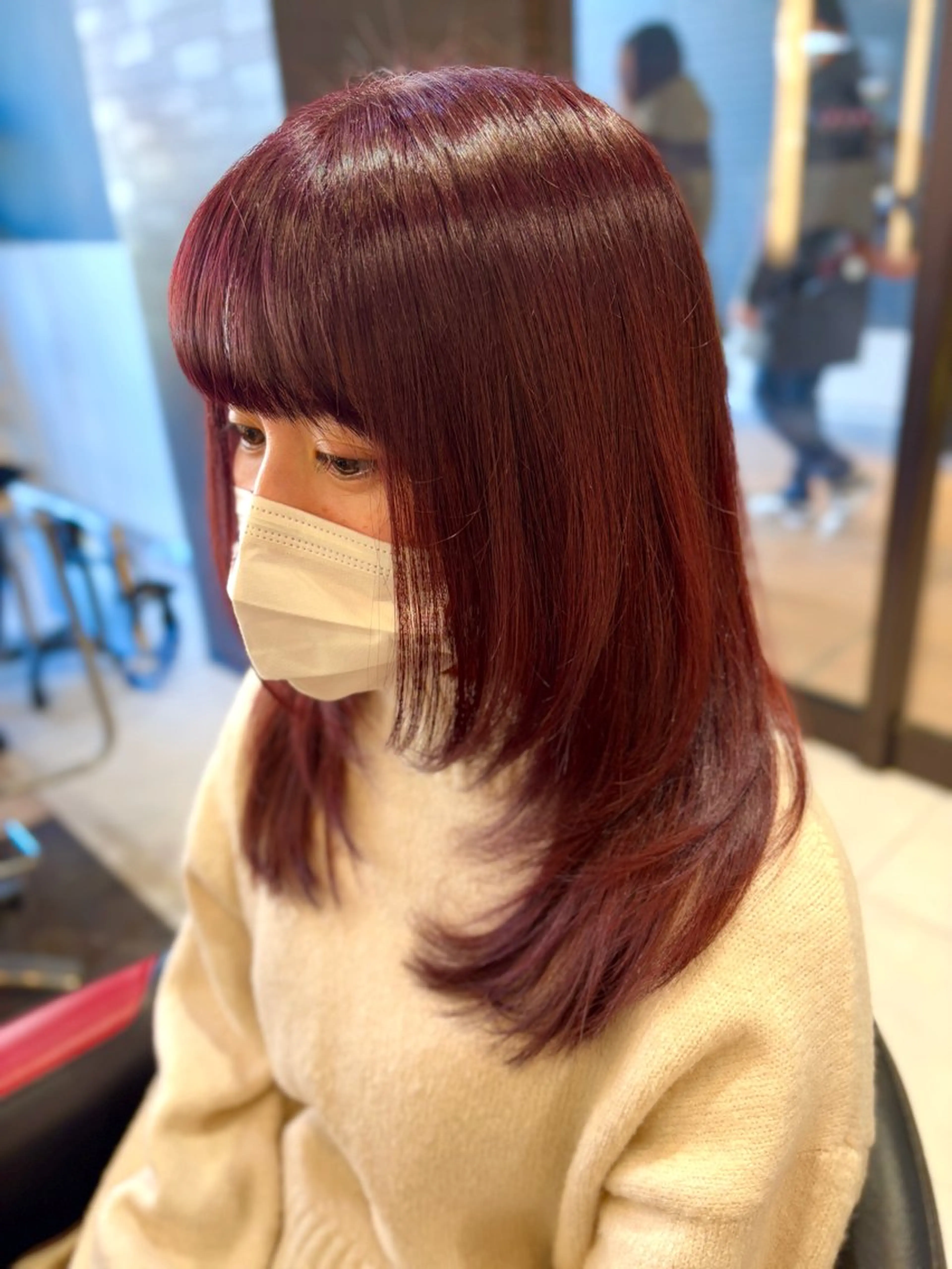 ミディアム カラー カット ヘアカラー トリートメント ブリーチ/ヘアケア/ 艶髪/イギチハルのヘアスタイル