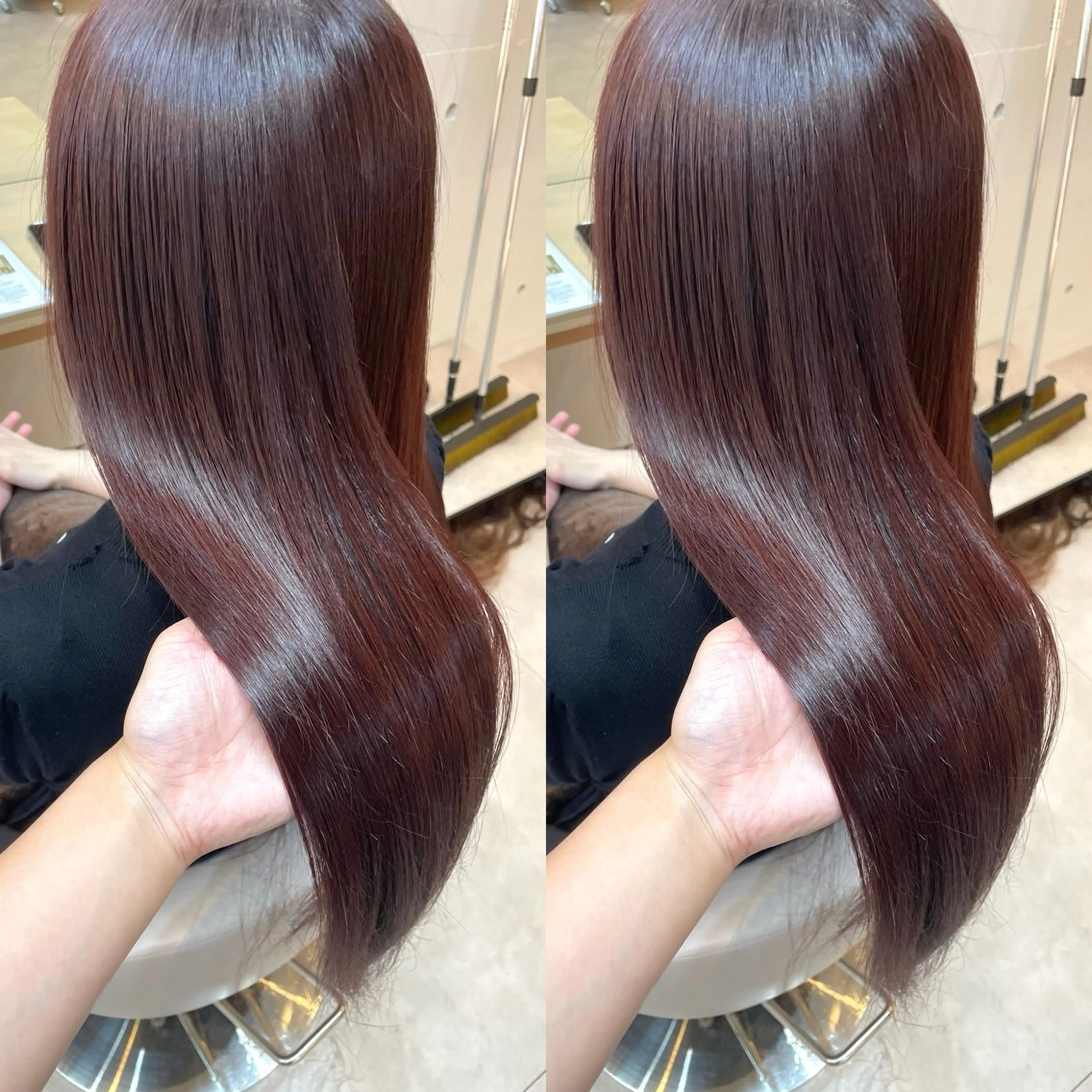 ロング カラー ブラウンカラー レッドカラー レッドブラウン カット ヘアカラー トリートメント ヘアセット ブリーチ無しダブル カラー🦕まどかのヘアスタイル
