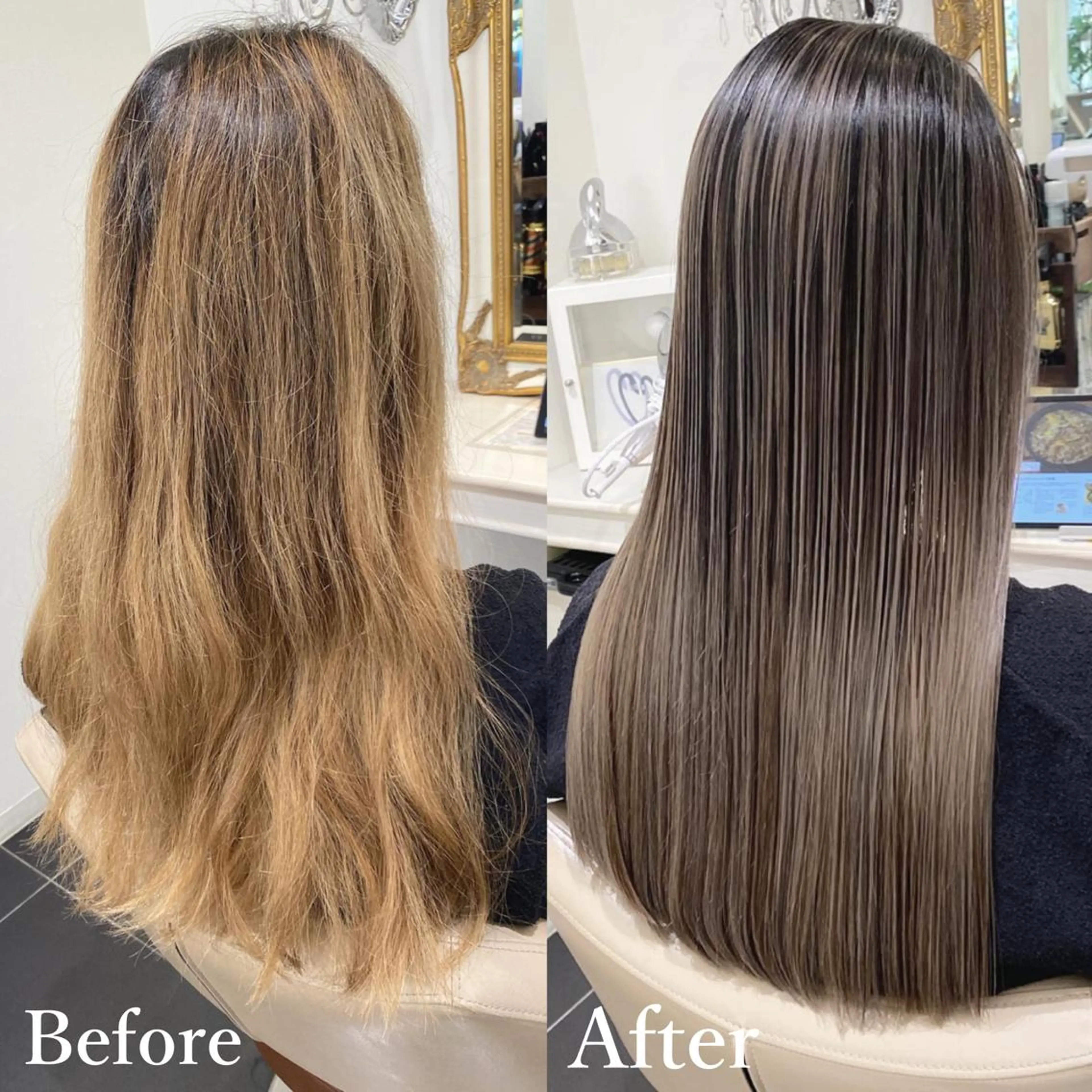 ロング カラー バレイヤージュ 髪質改善 レイヤーカット カット ヘアカラー トリートメント 山崎俊輔/髪質改善 /バレイヤージュのヘアスタイル