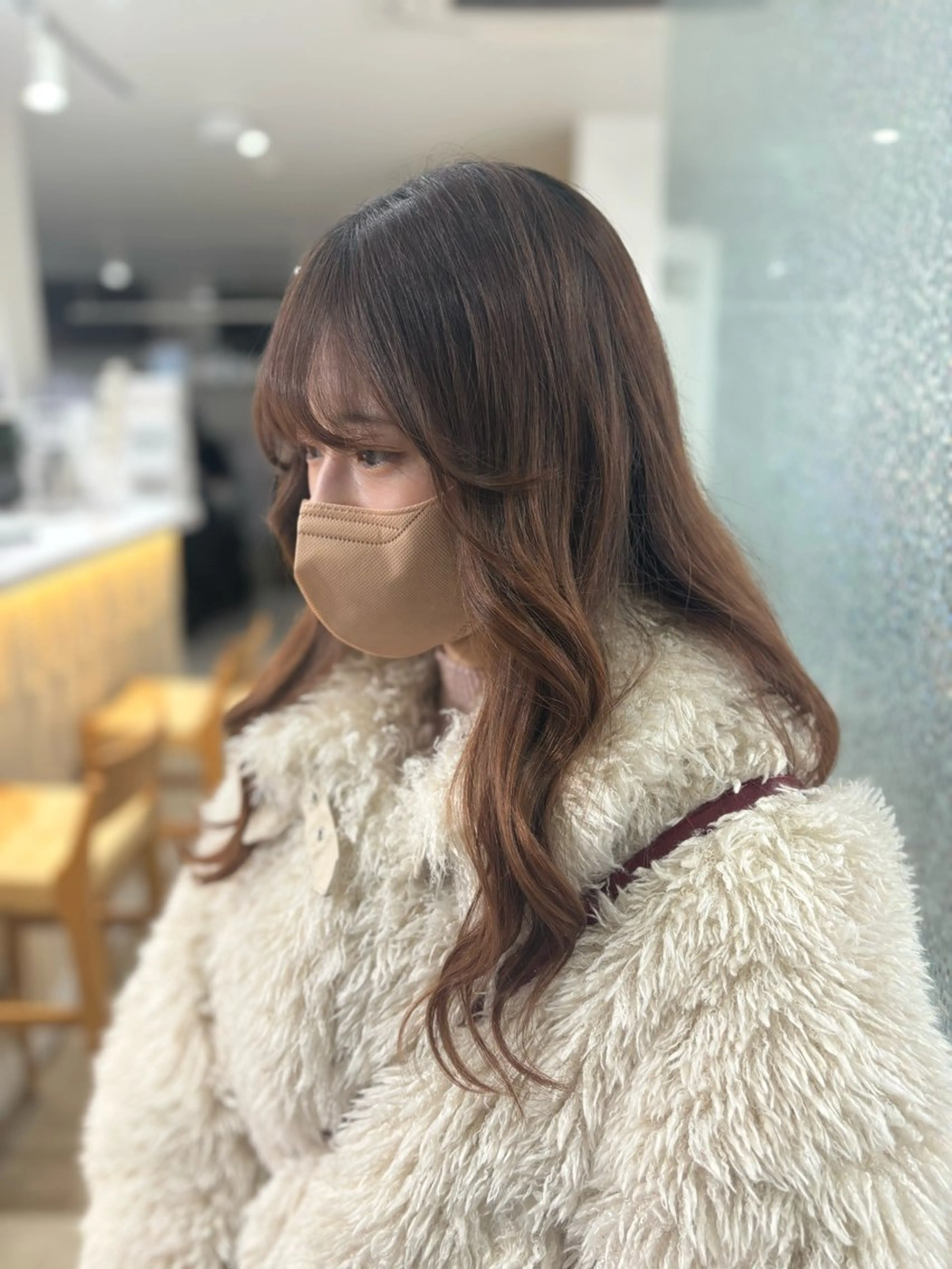 ロング ヘアアレンジ ヨシンモリ カット ヘアカラー Yuzu️🫧/艶 ハイトーン/韓国ヘアのヘアスタイル