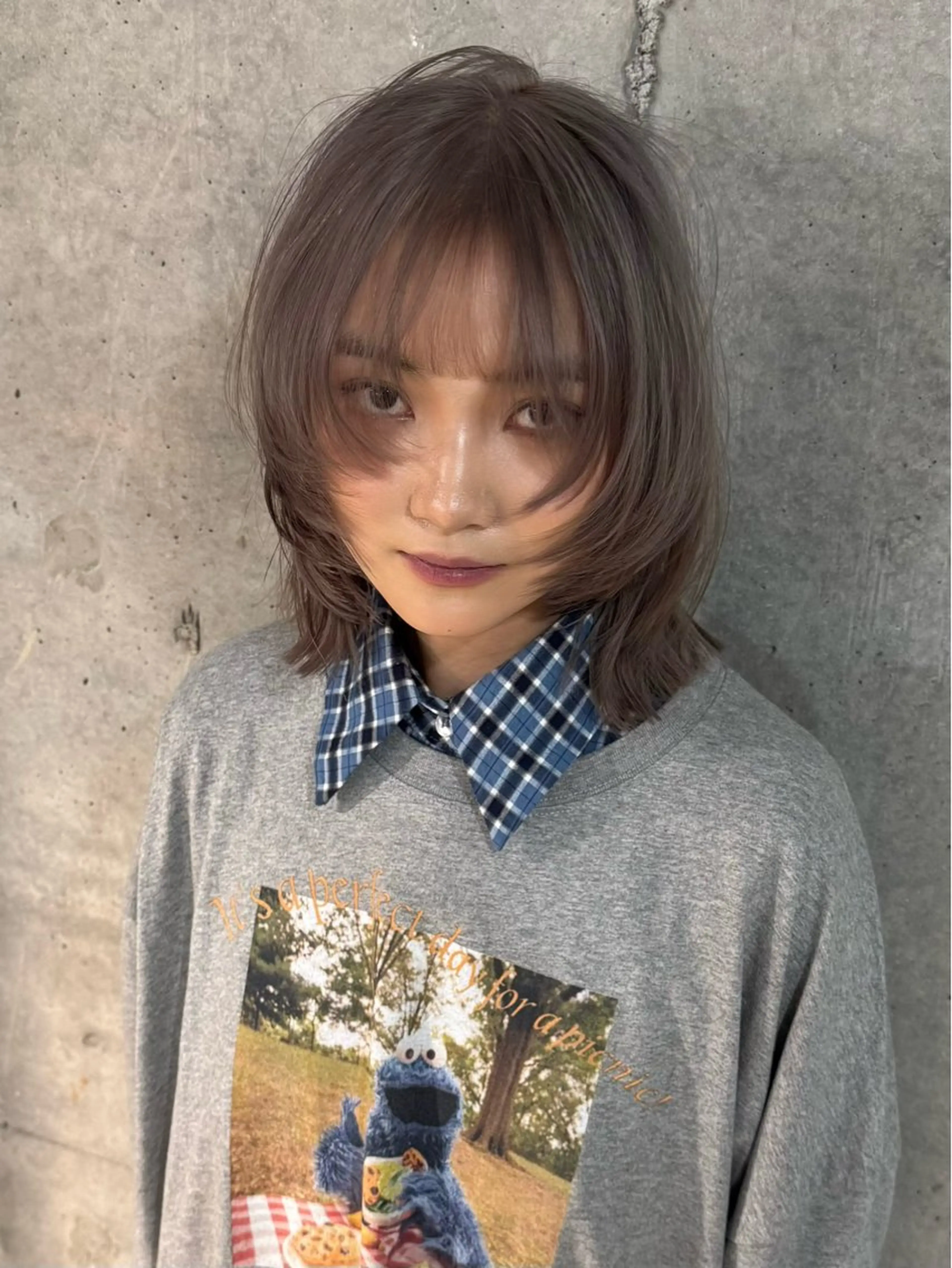 ミディアム カラー ヘアアレンジ 透明感カラー 顔周りカット レイヤーカット SALOWIN 原宿 IL Salice ３F所属・失敗したくない方へ Inoue Kahoのヘアスタイル