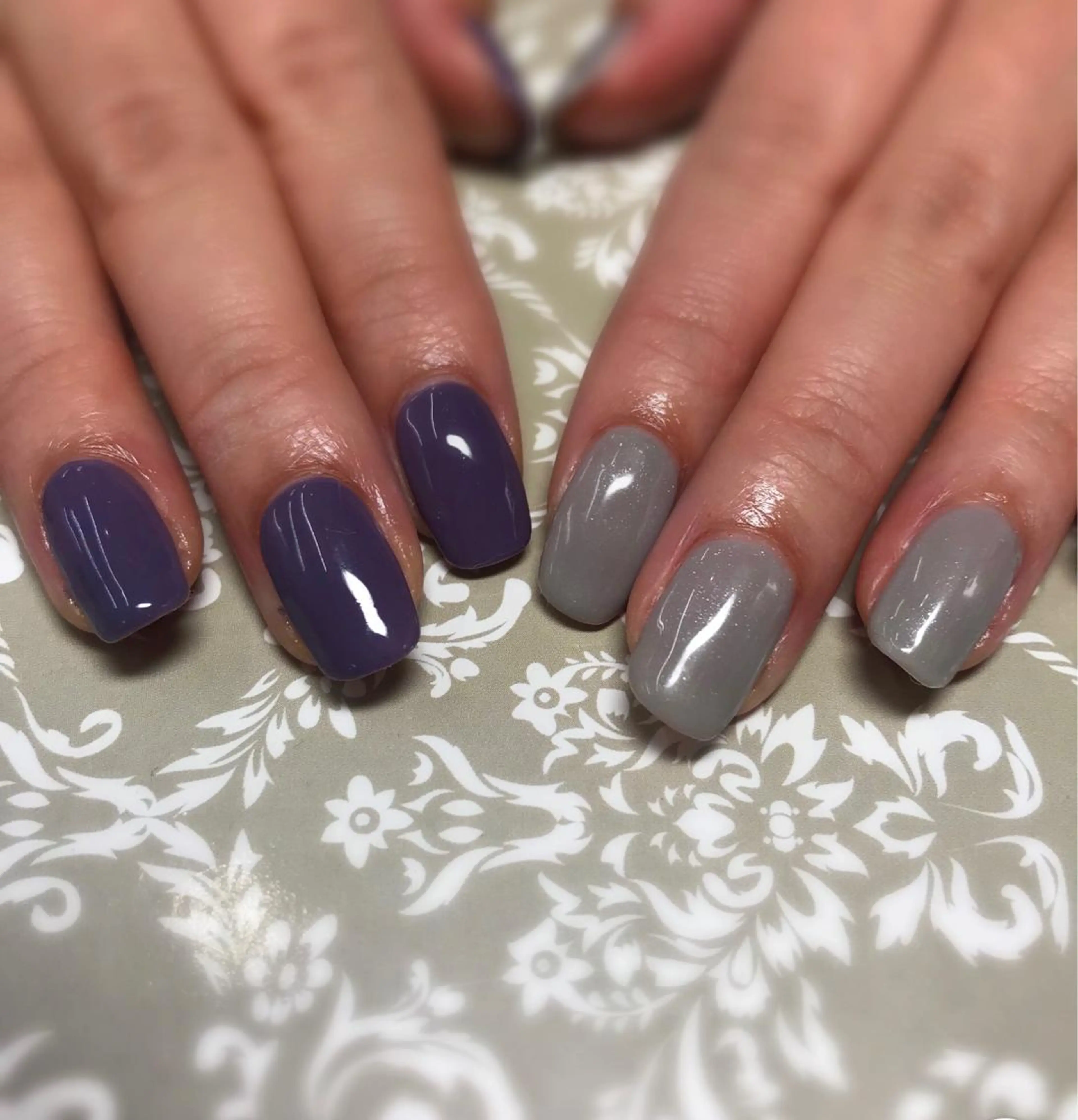 シンプルネイルワンカラーorラメグラデーション（オフなし）の写真