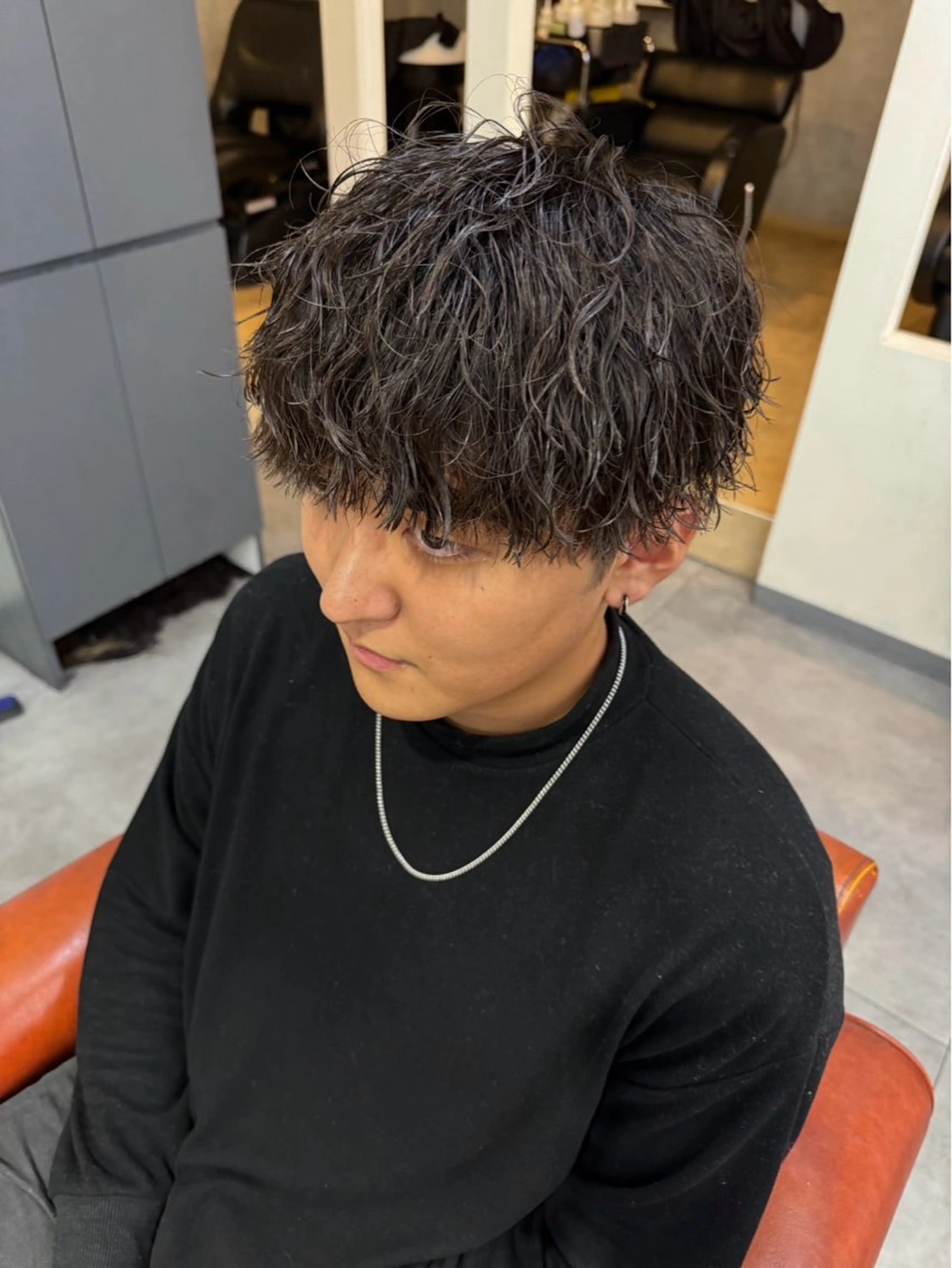 ショート カラー パーマ メンズ メンズ/パーマ/ 京都駅/井上光のヘアスタイル