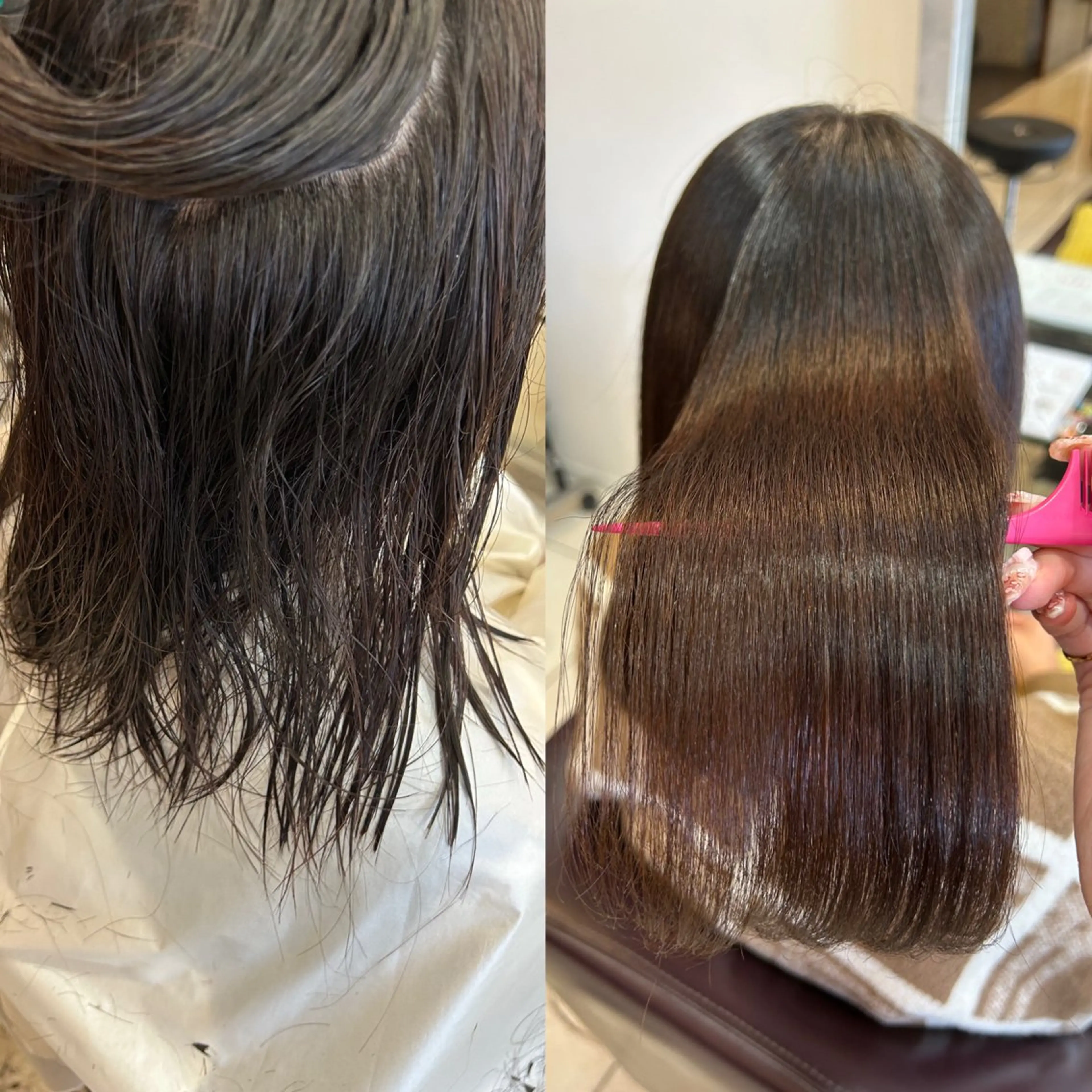 ミディアム くせ毛 縮毛矯正 縮毛矯正 トップスタイリスト 林すずかのヘアスタイル