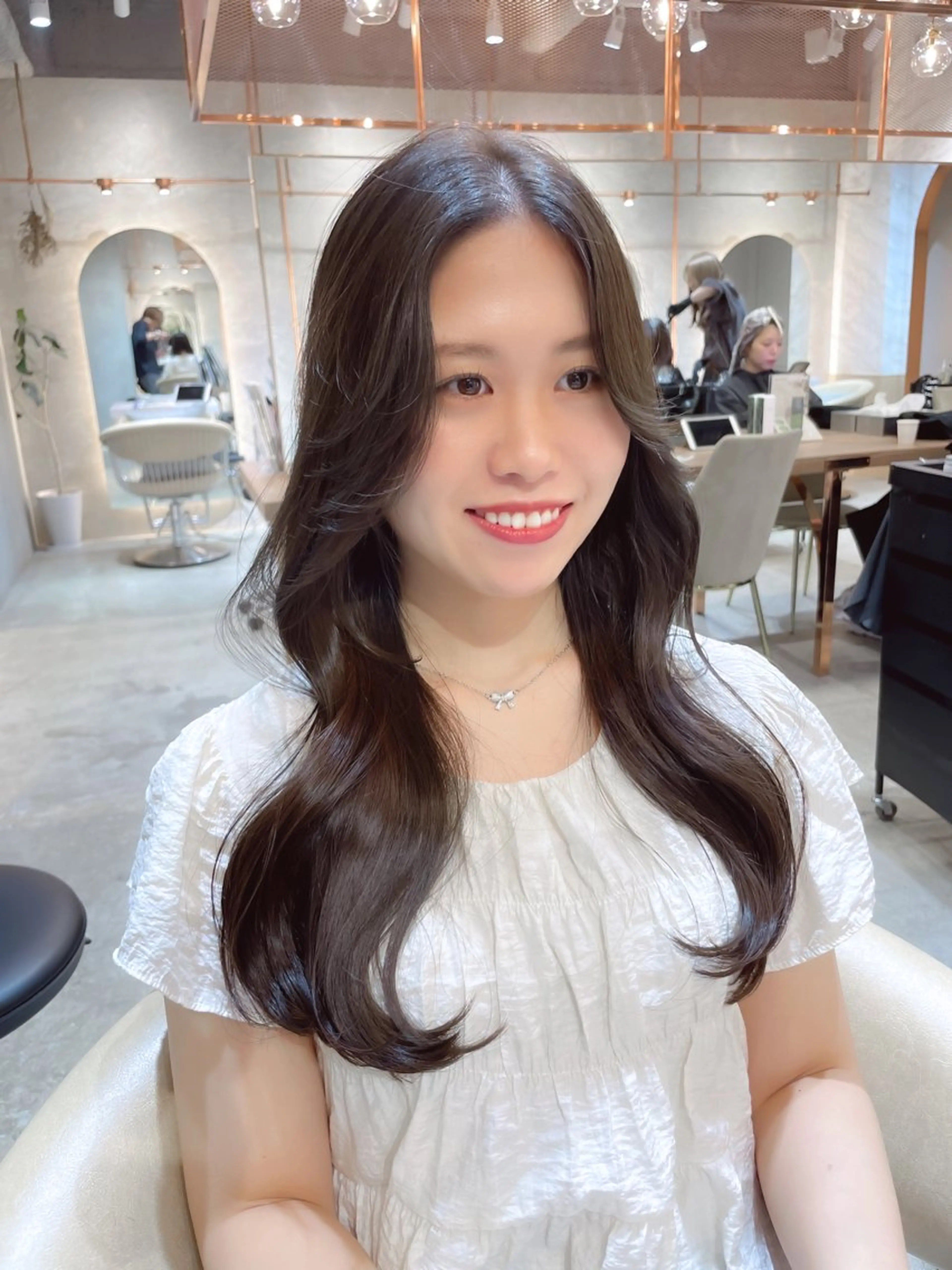 ロング カット ヘアカラー 縮毛矯正 トリートメント レイヤー/韓国ヘア 縮毛矯正🫧鈴木颯のヘアスタイル