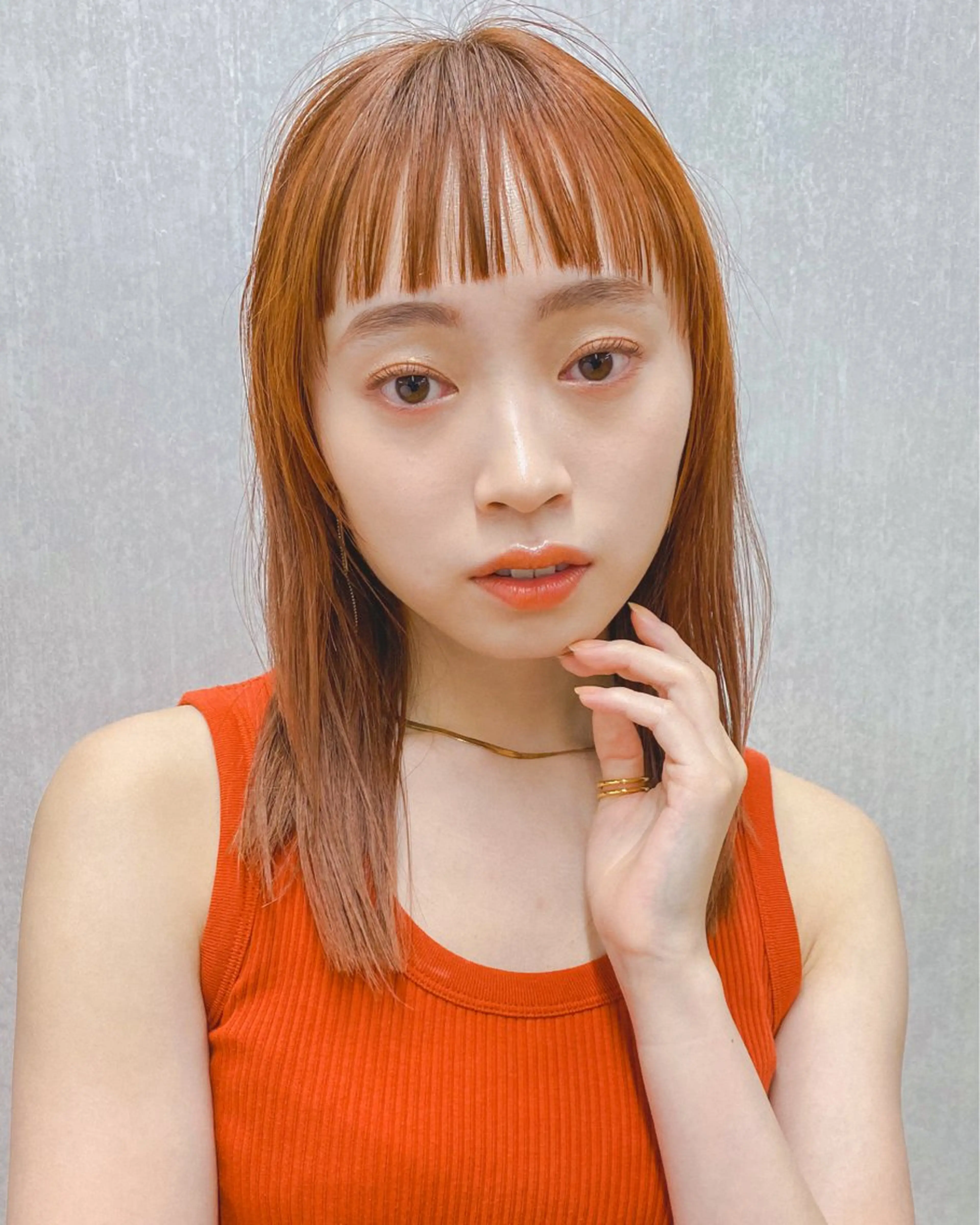 カラー ベージュカラー ブリーチ オレンジ オレンジベージュ 🌈今野佑哉 ショートボブブリーチのヘアスタイル