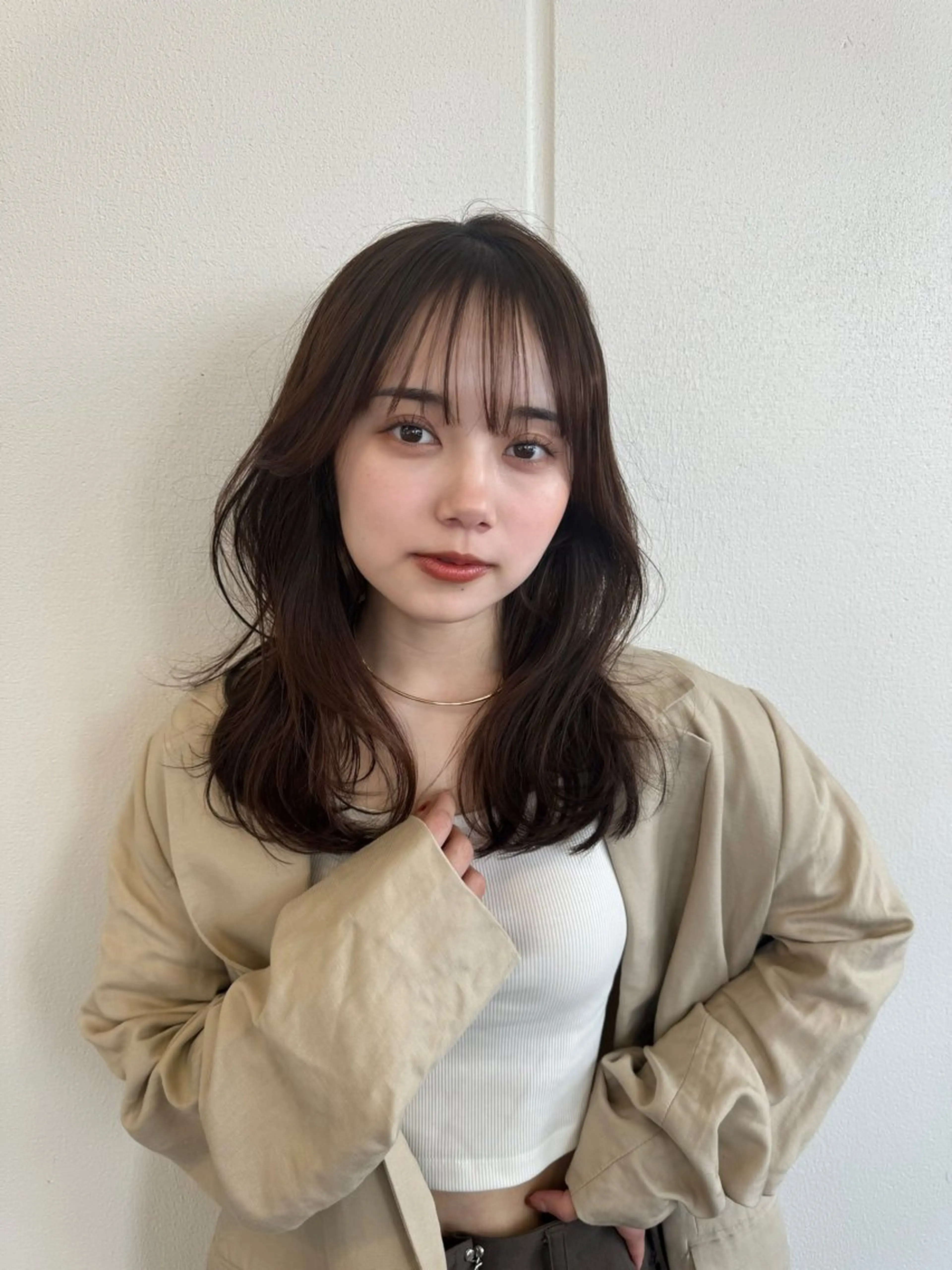 セミロング カット ヘアカラー Farbe所属・顔まわりレイヤー 透明感カラー🩵🩵のヘアスタイル