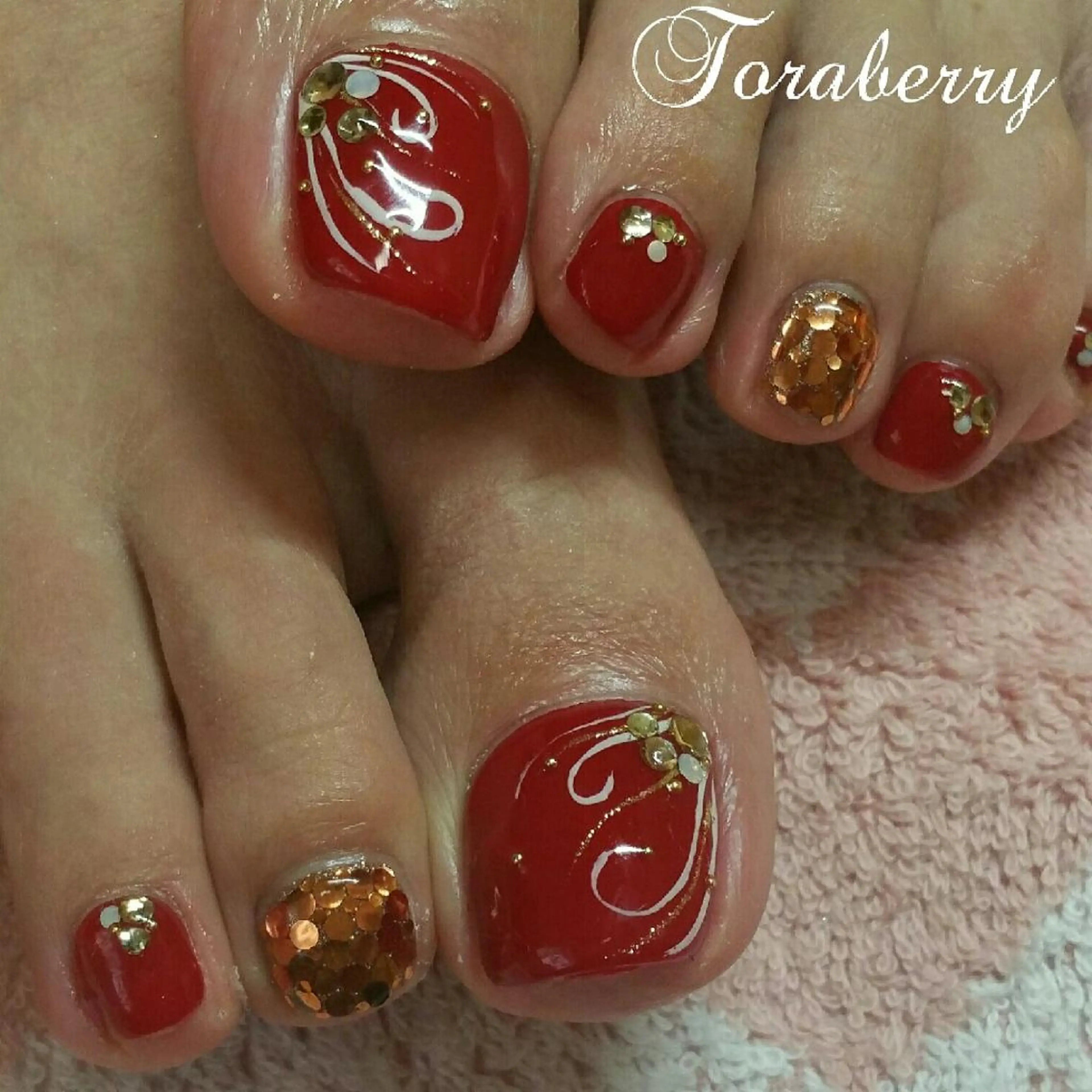 ネイル 冬ネイル クリスマス フットネイル ネイリスト なつみのネイルデザイン