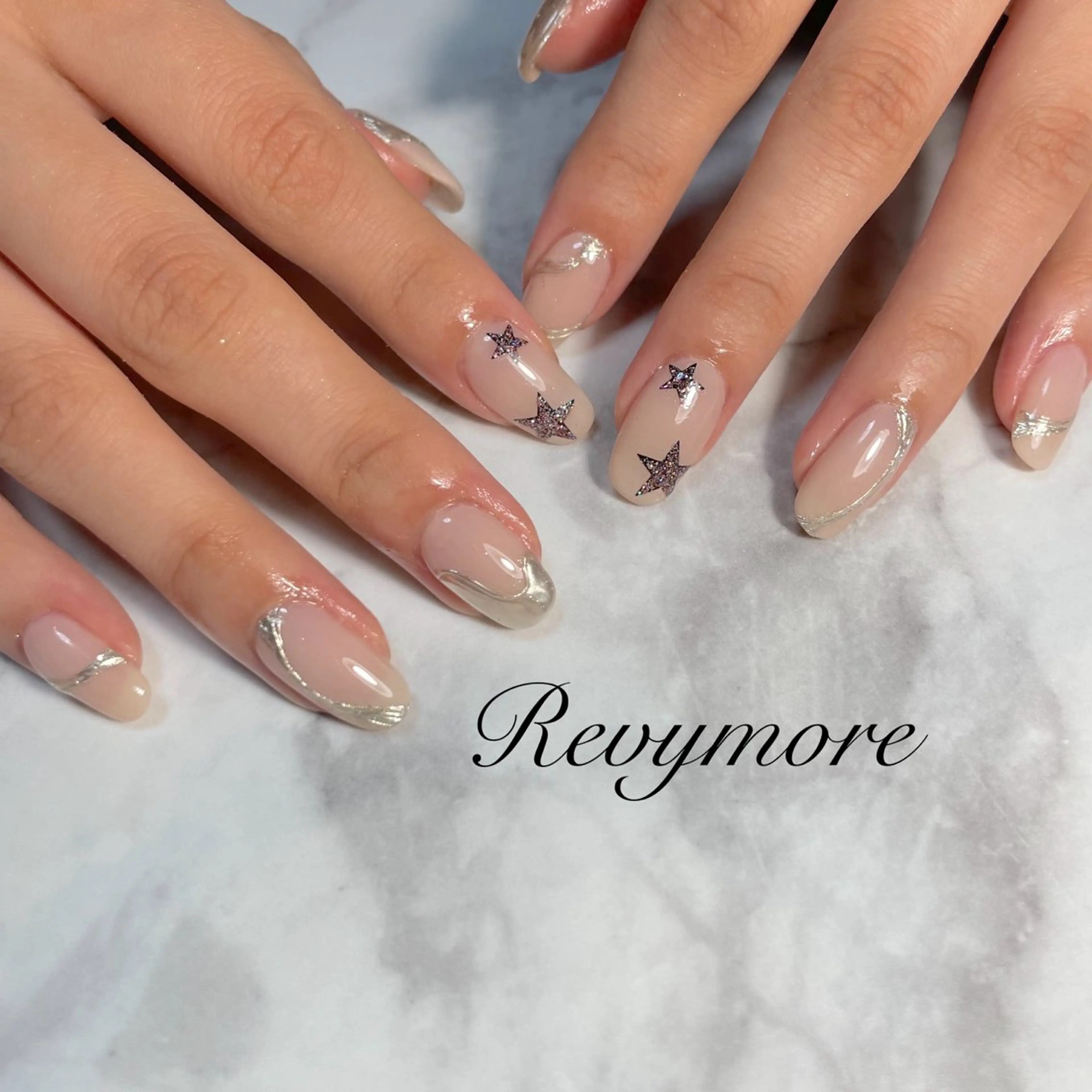 ネイル 成人式 ジェルネイル キラキラネイル 韓国ネイル 大理石ネイル(マーブル) nail salon Revymore所属・nail salon Revymoreのネイルデザイン