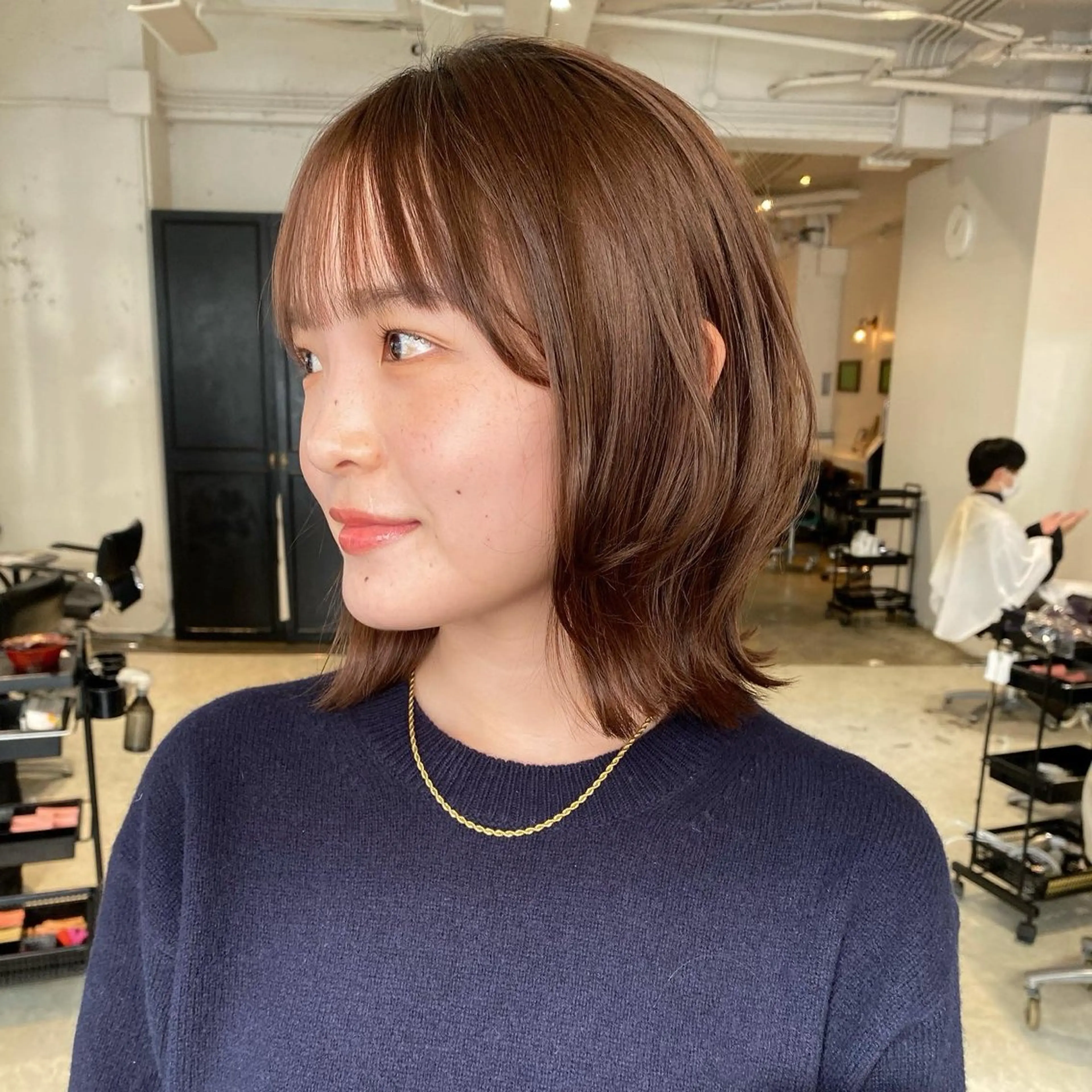 ミディアム カラー 🤎カット/ブリーチ /縮毛矯正/大宮🤎のヘアスタイル