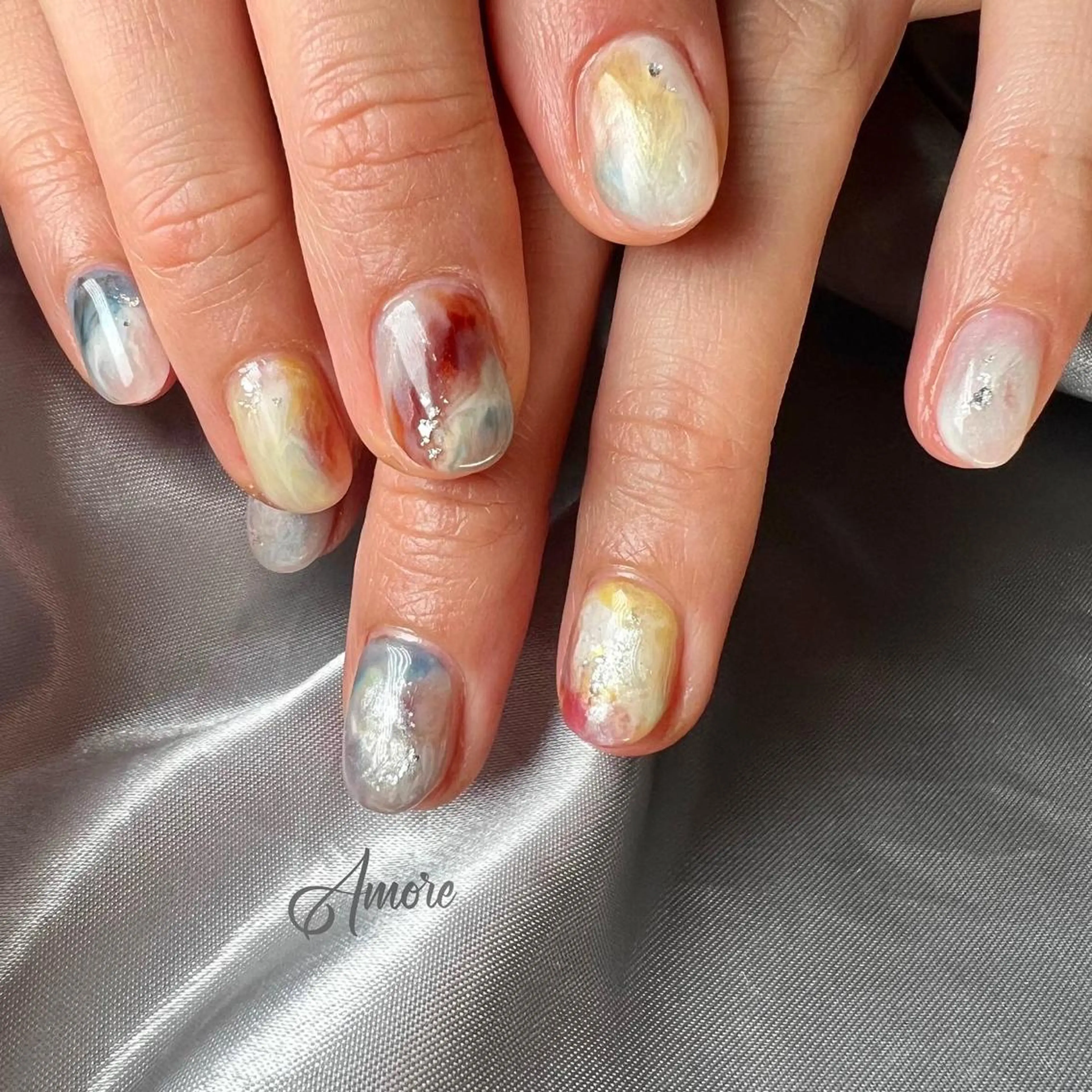 ネイル ジェルネイル 韓国ネイル ミラーネイル オフィスネイル パラジェル You kyehwaのネイルデザイン