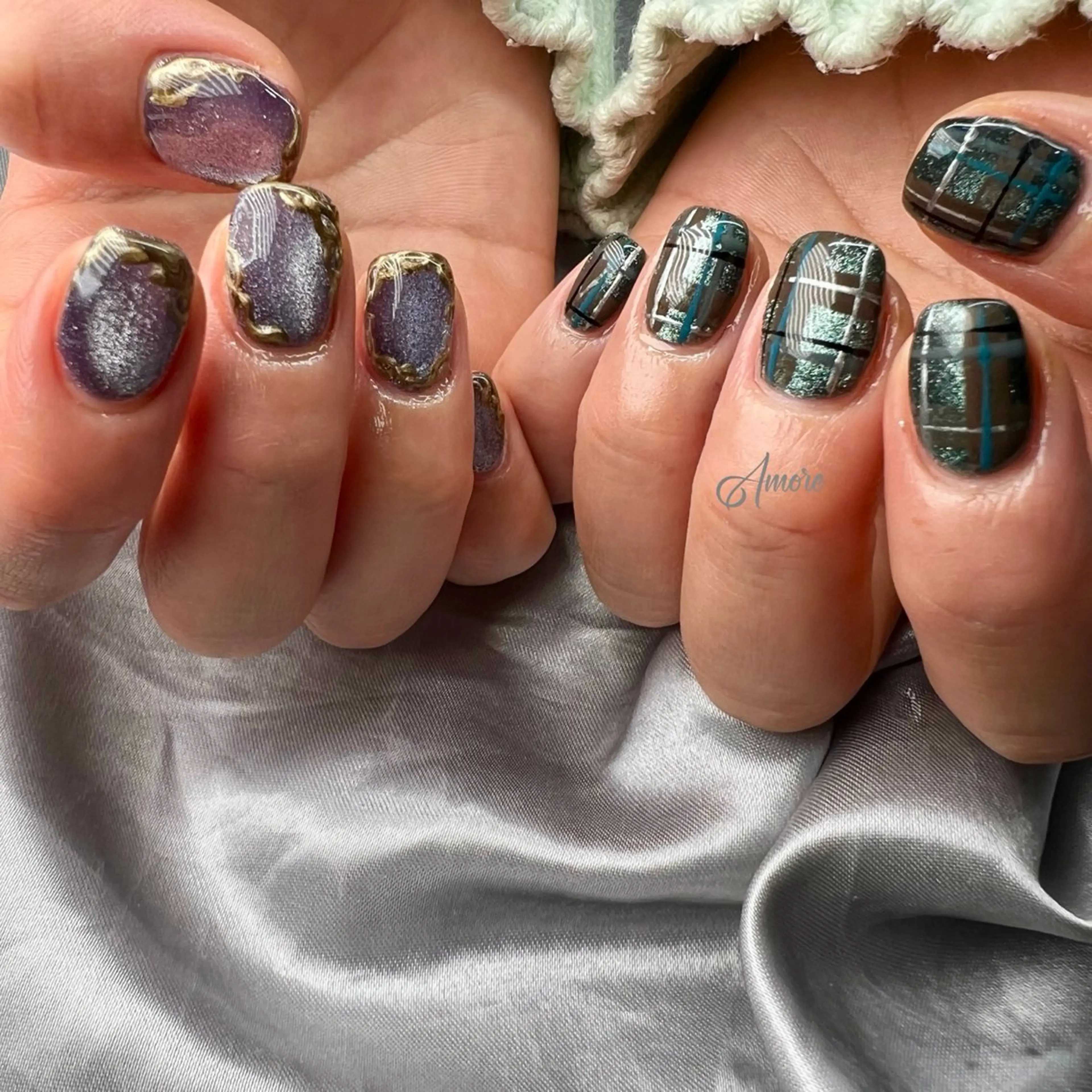 ネイル ジェルネイル キラキラネイル 韓国ネイル パラジェル 冬ネイル You kyehwaのネイルデザイン