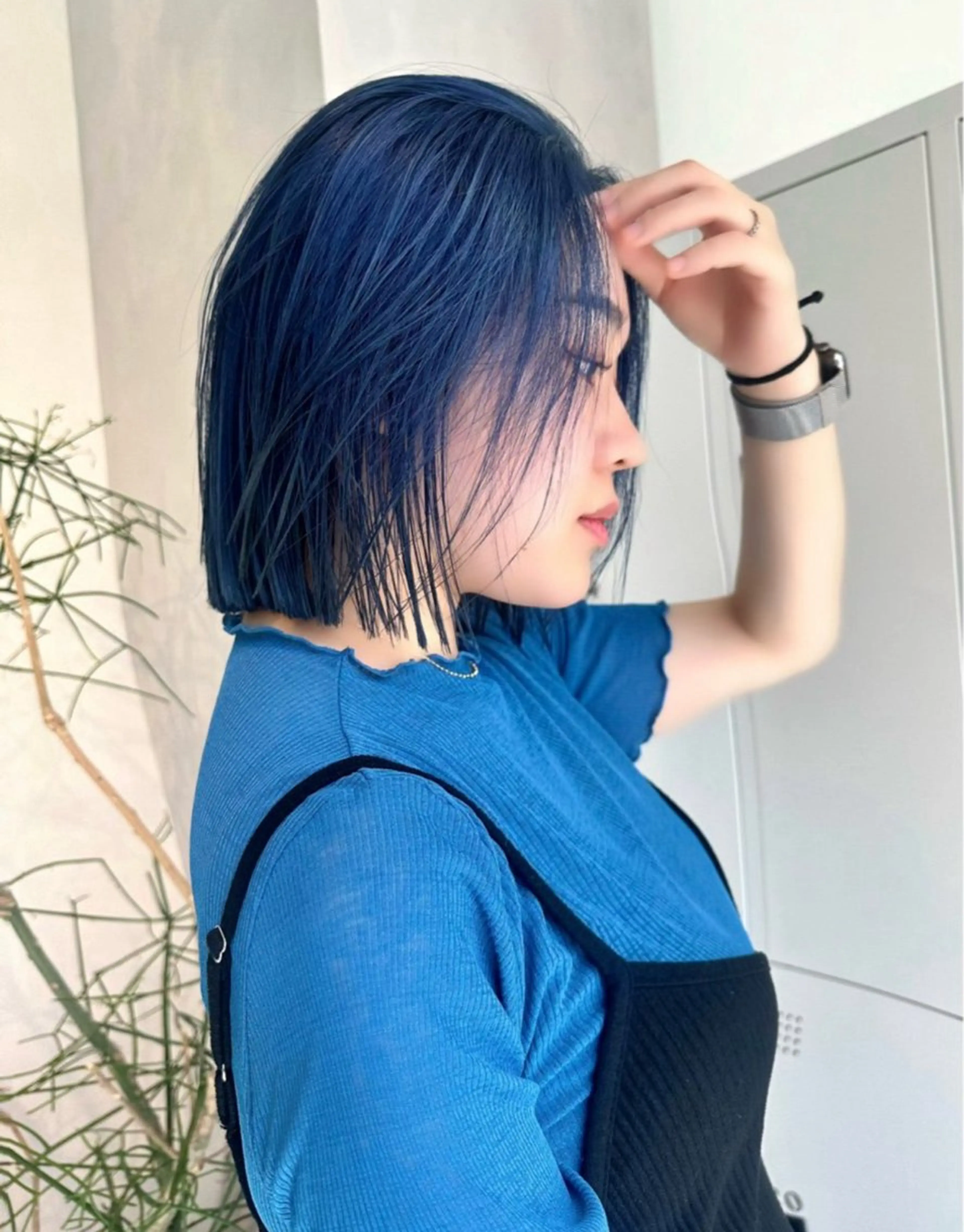 ショート カラー ショートボブ ブリーチ ブルーカラー ブルーグレー ケアブリーチ ハイトーン/ショート /akane🐰♥️のヘアスタイル