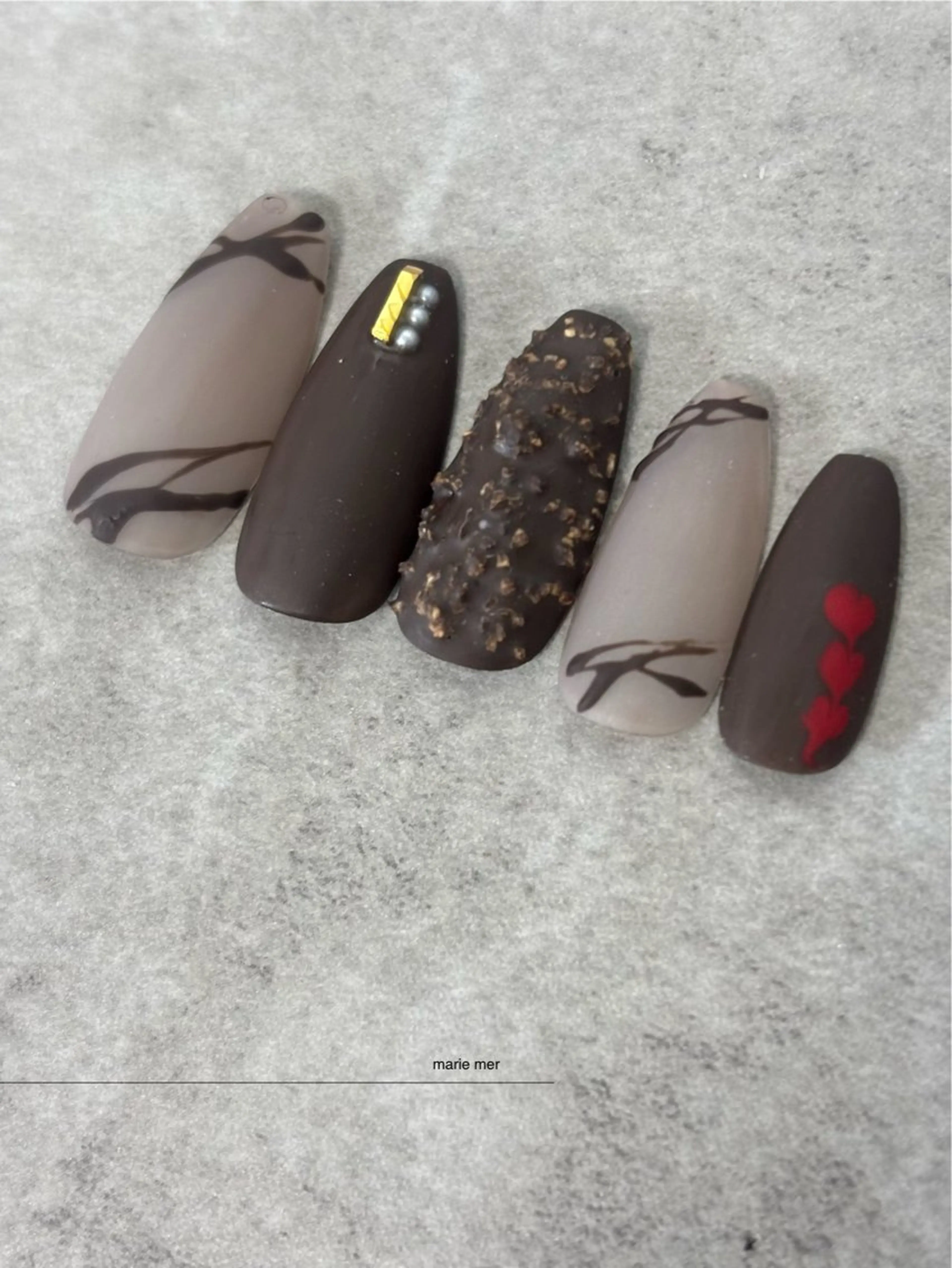 ネイル バレンタイン ハンドネイル marie merのネイルデザイン