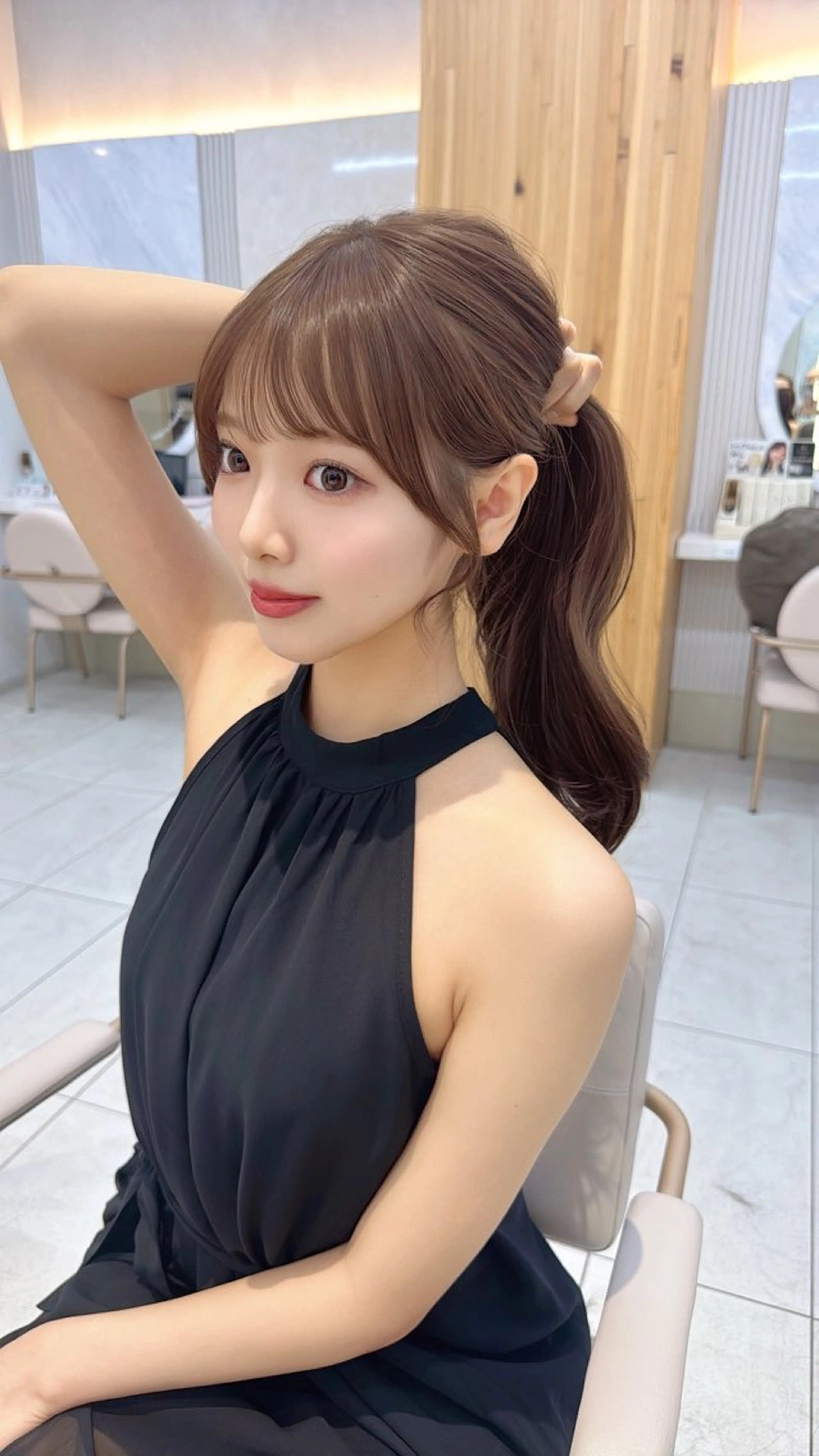 セミロング レイヤーカット/ 顔まわり/アオイのヘアスタイル