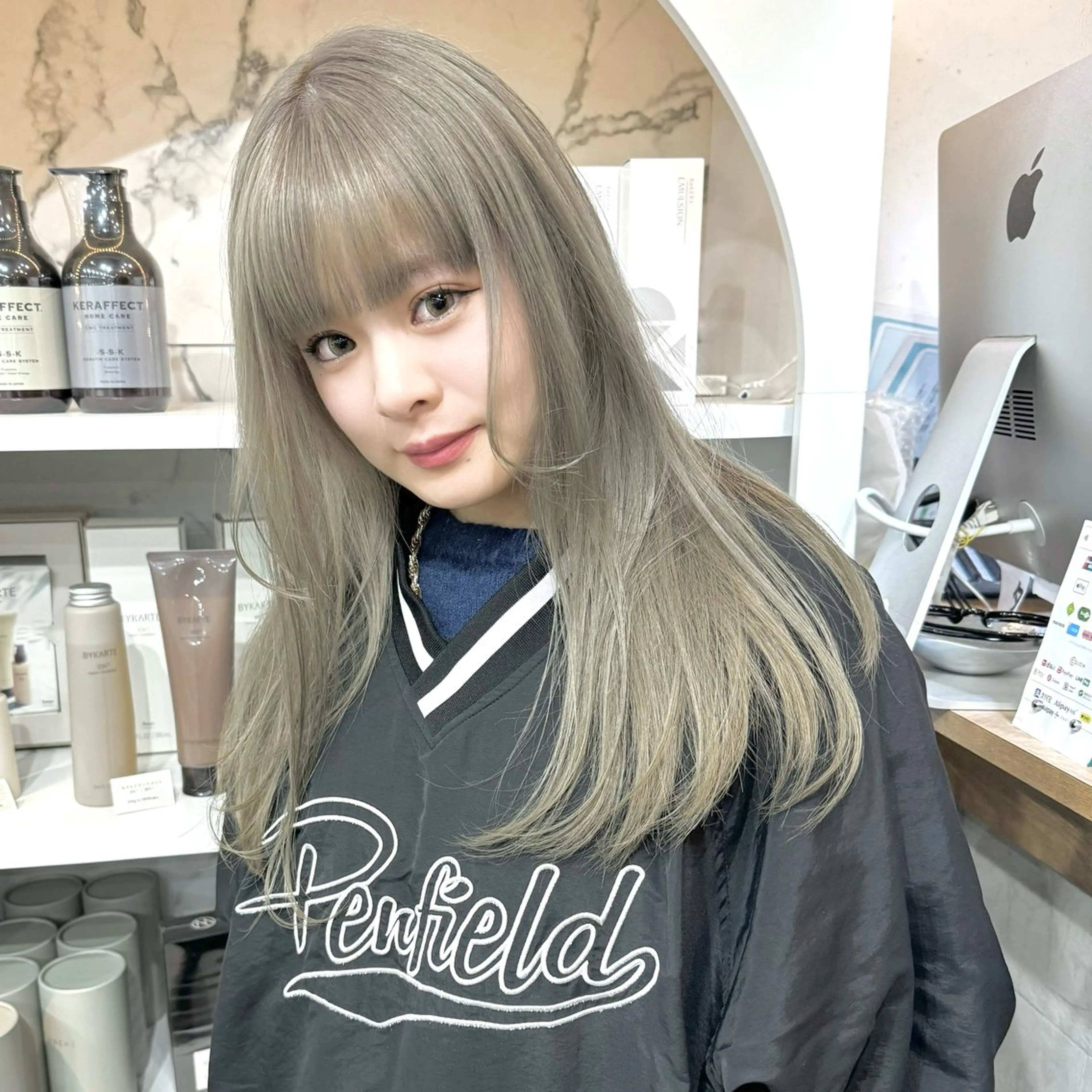 ロング カラー 透明感ワンカラー梅田 ダブルカラー/川上のヘアスタイル