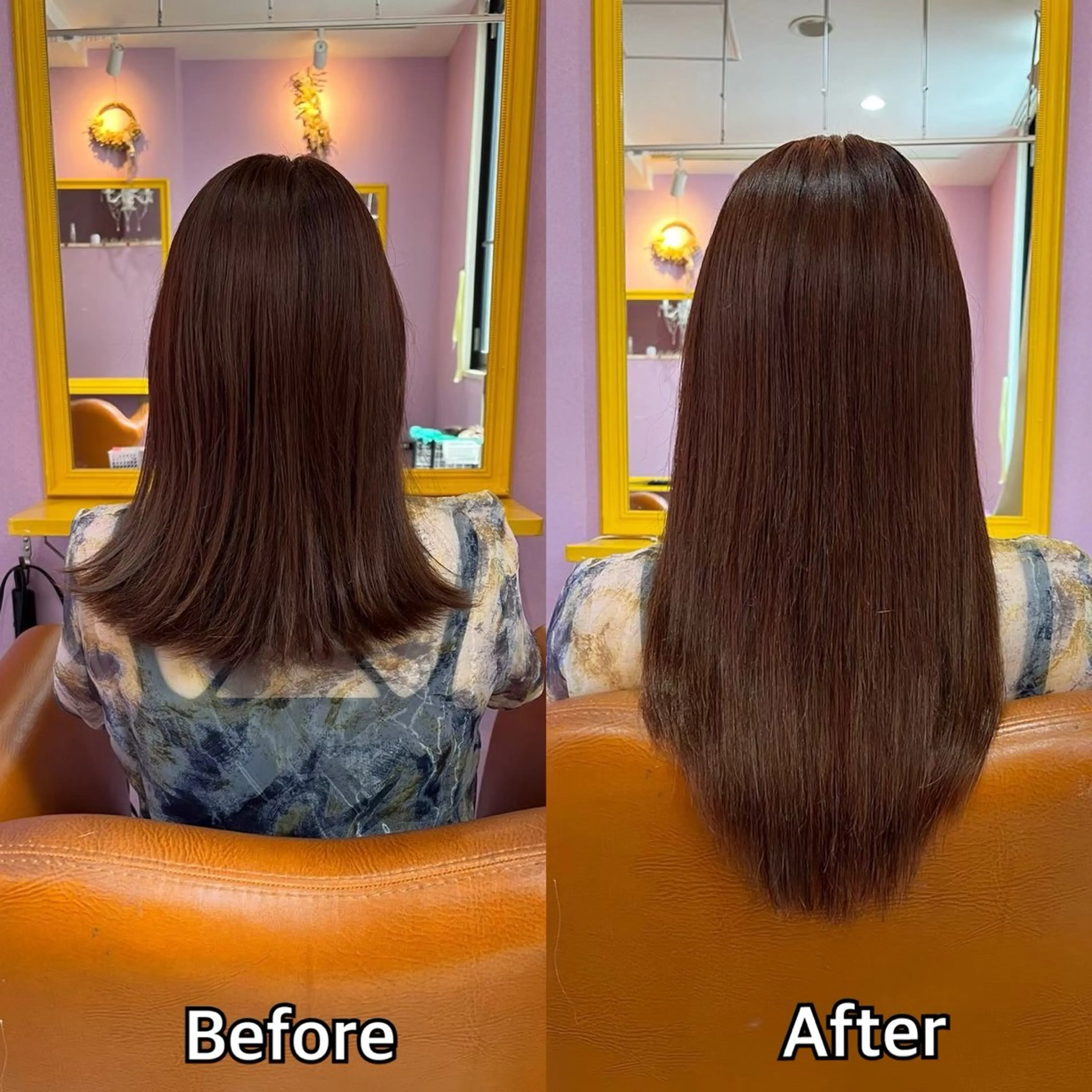 ロング シール＋ちび編み込み エクステ梅田🐨のヘアスタイル