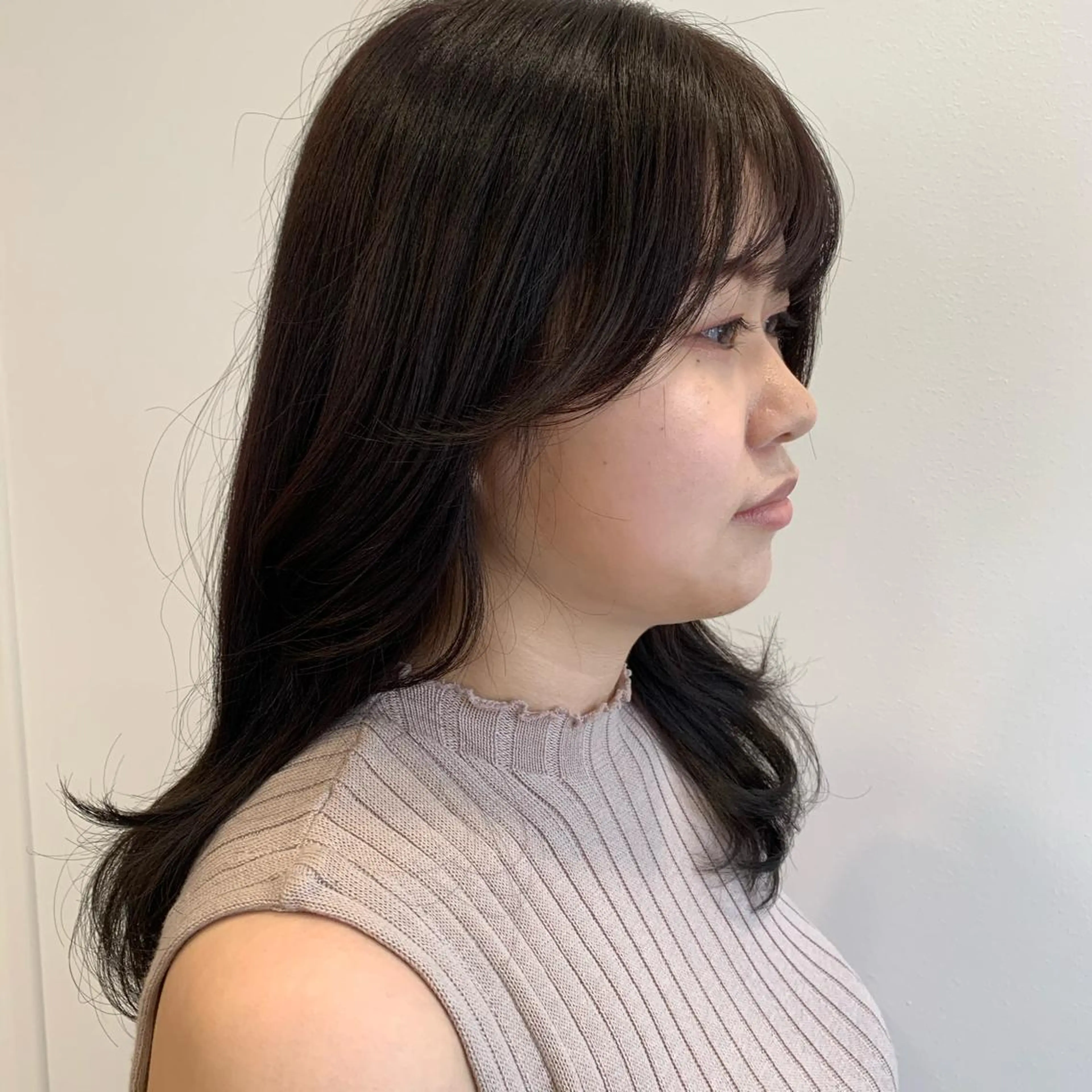 ミディアム カラー ブラウンカラー ココアブラウン エギョモリ ヨシンモリ 韓国風ヘア 韓国×巻ける髪質改善 💍maki💍のヘアスタイル