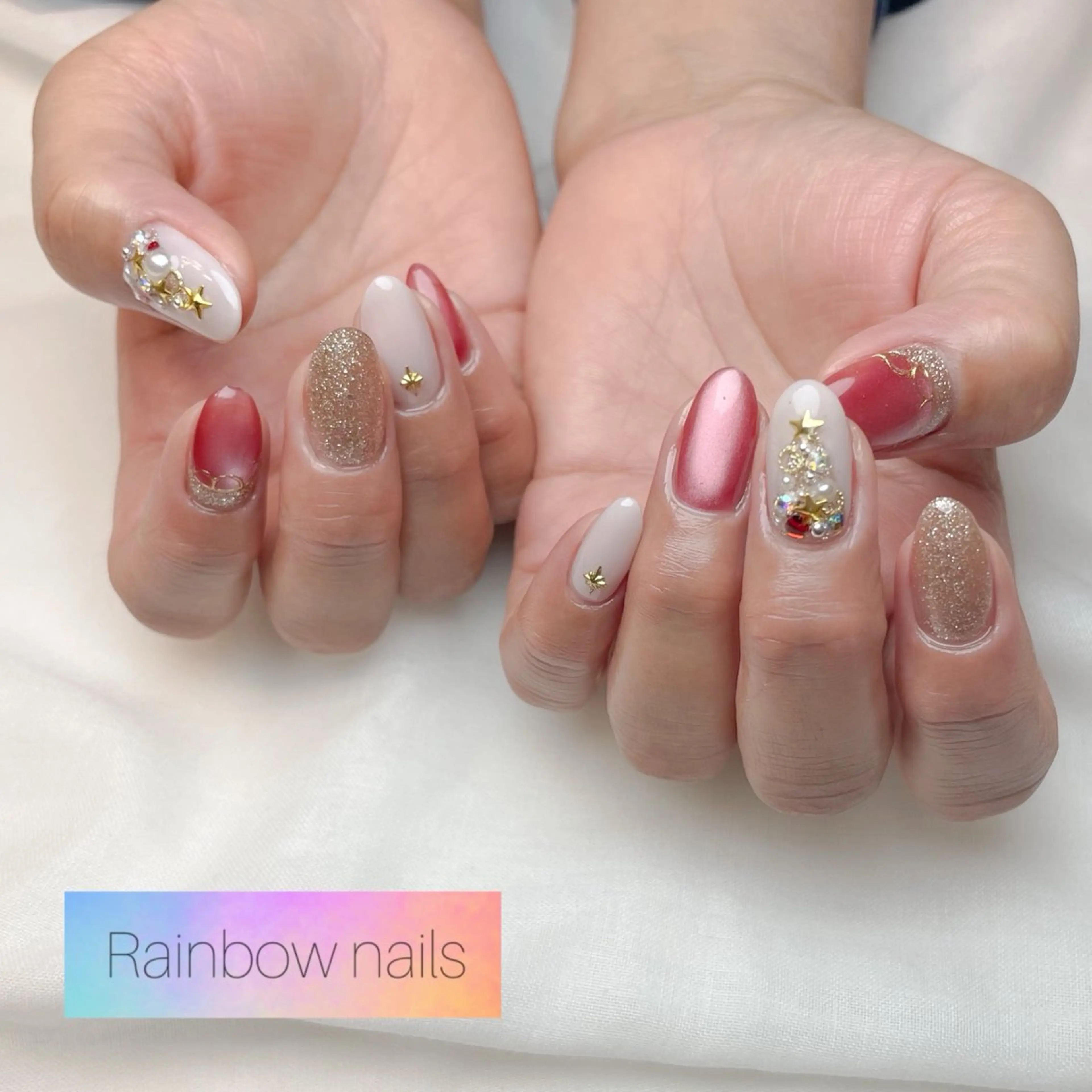 ネイル Rainbow nailsくろちゃんのネイルデザイン