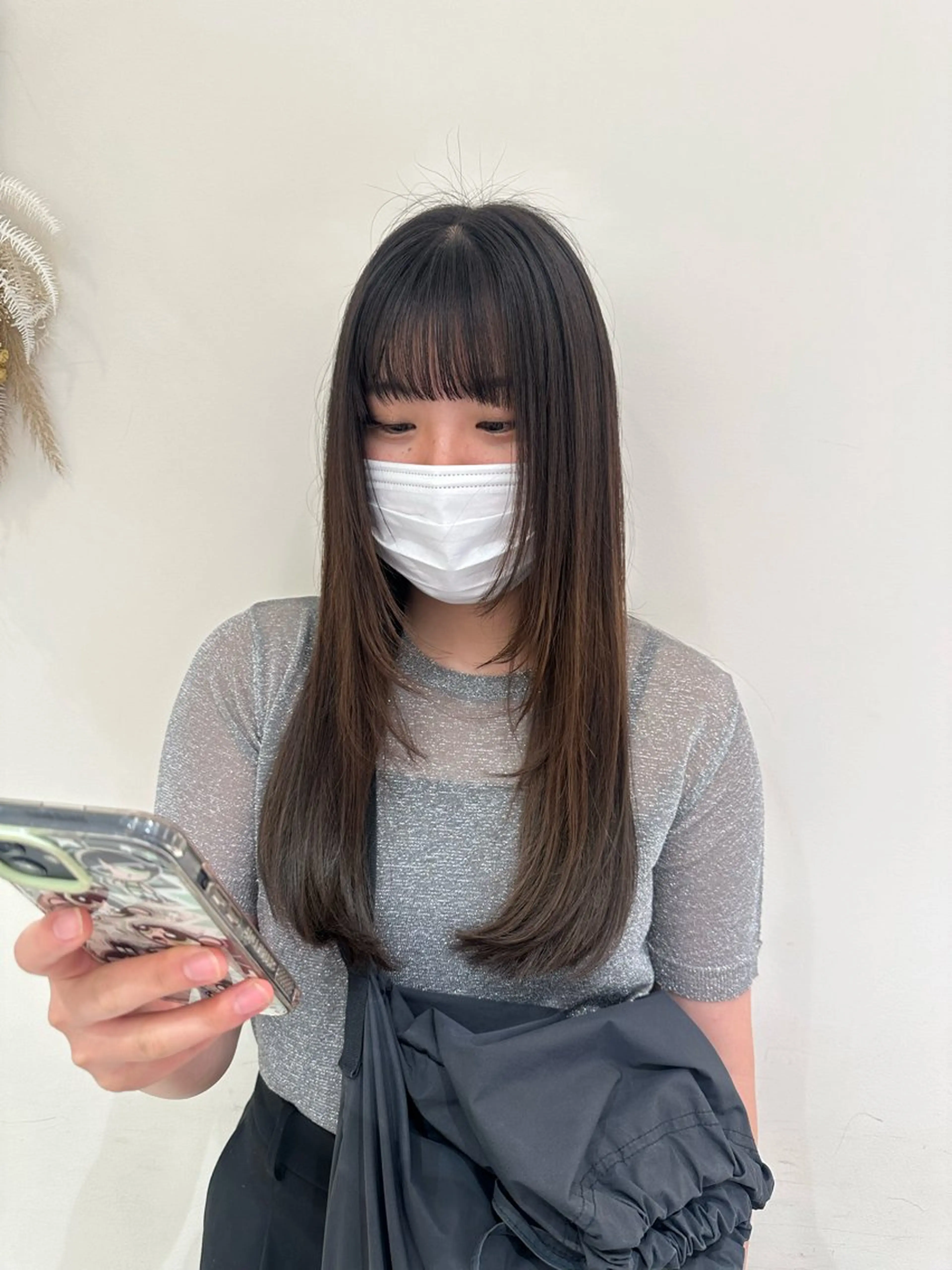 ロング カラー ヘアアレンジ タイトボブ個性派カラ ーAKANEのヘアスタイル