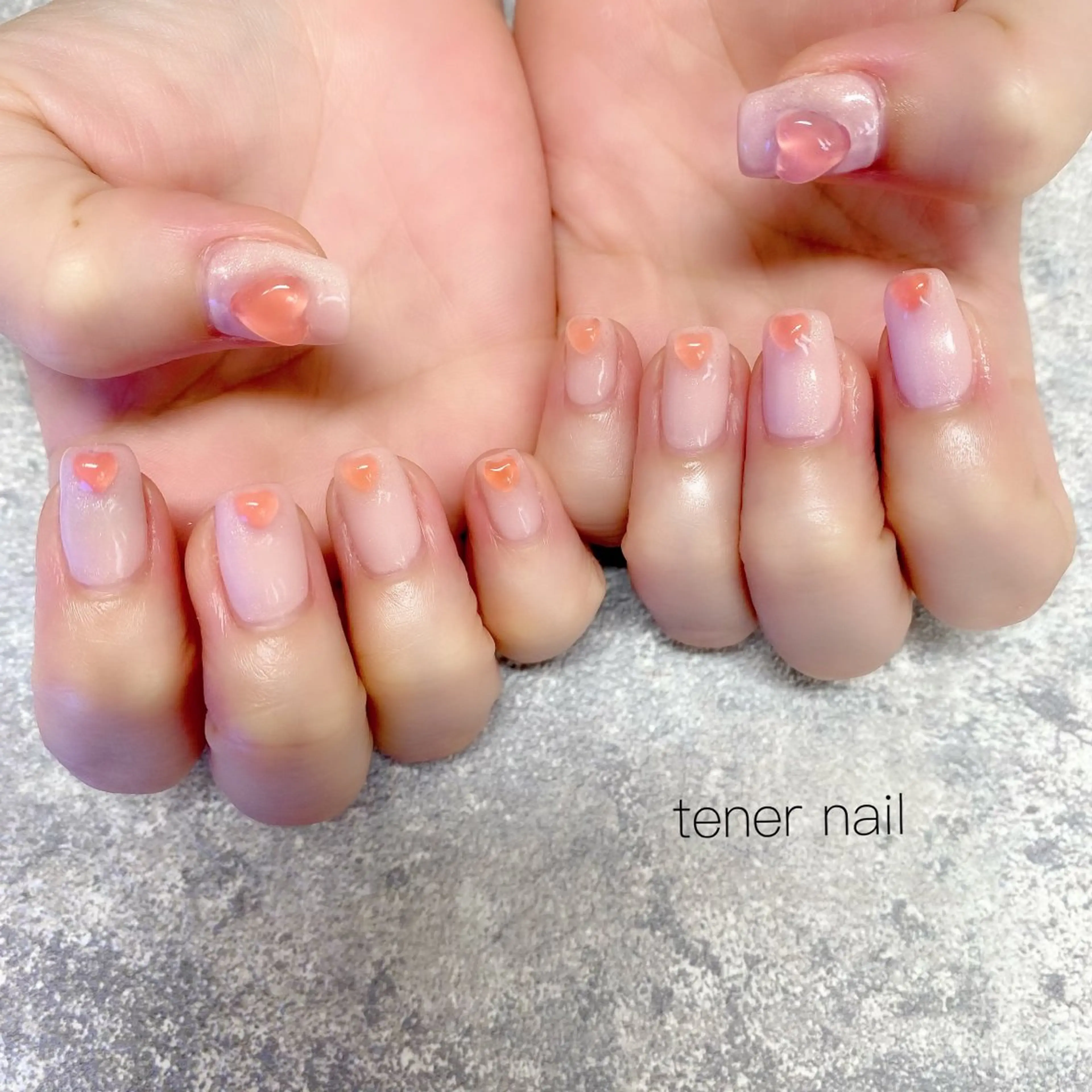 ネイル ハート ピンク UVネイル tener  nail  テネルネイル所属・テネルネイル tener nailのネイルデザイン
