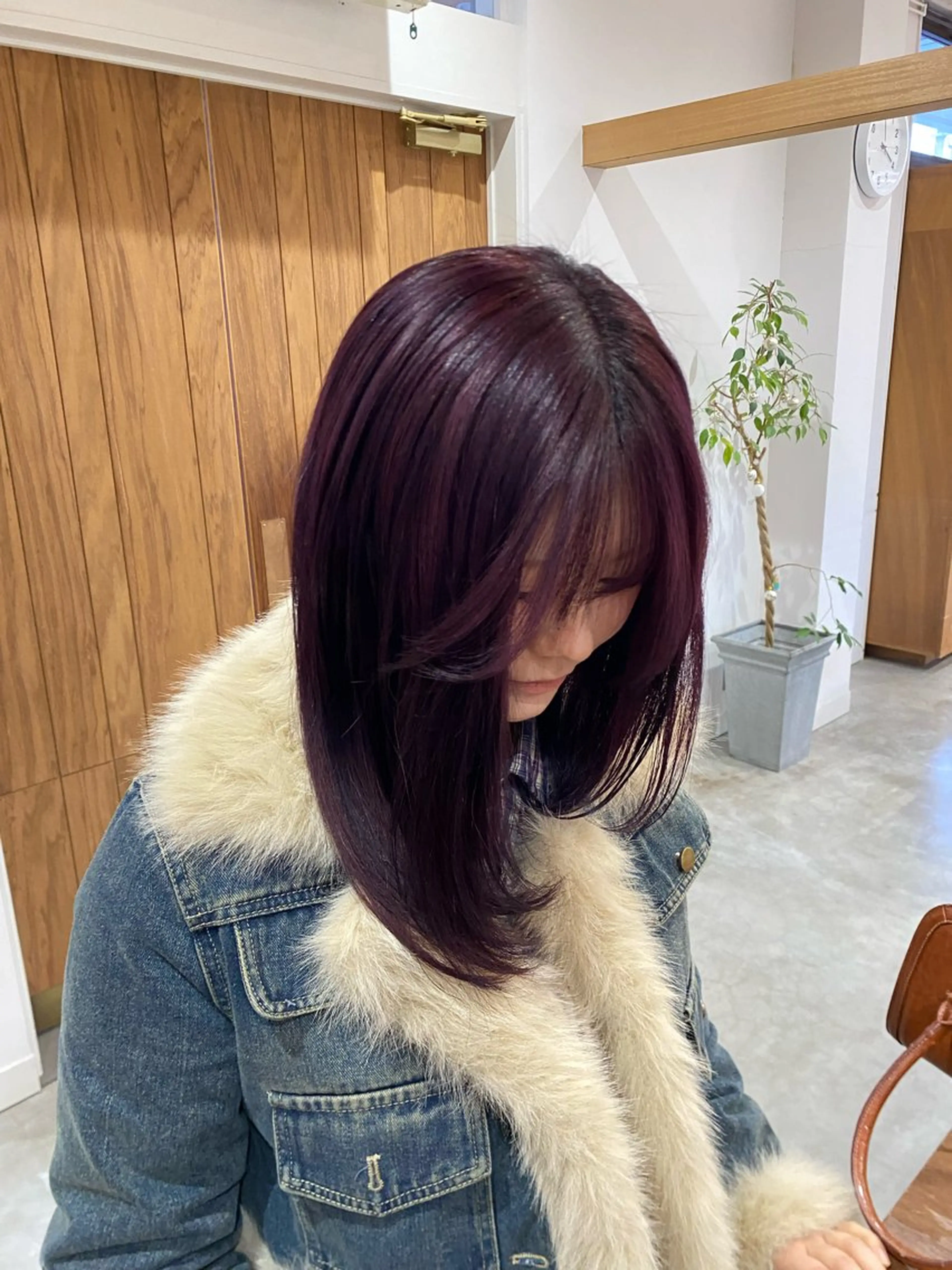 ロング カラー カシス ラベンダーカラー レイヤーカット カット ヘアカラー トリートメント fulam所属・MIKU ／fulamのヘアスタイル