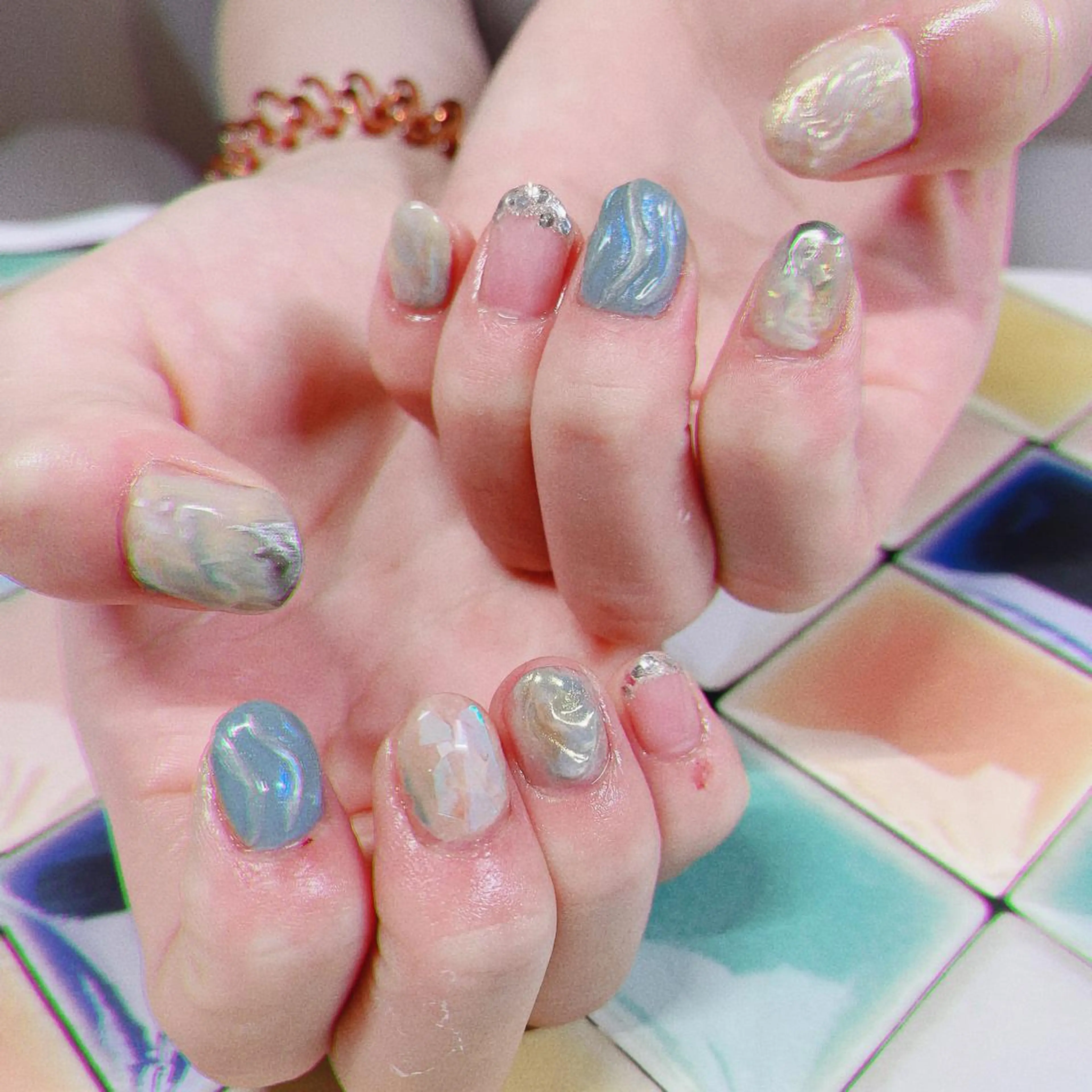 ネイル 持ち込み ニュアンスネイル 奥園 良恵のネイルデザイン